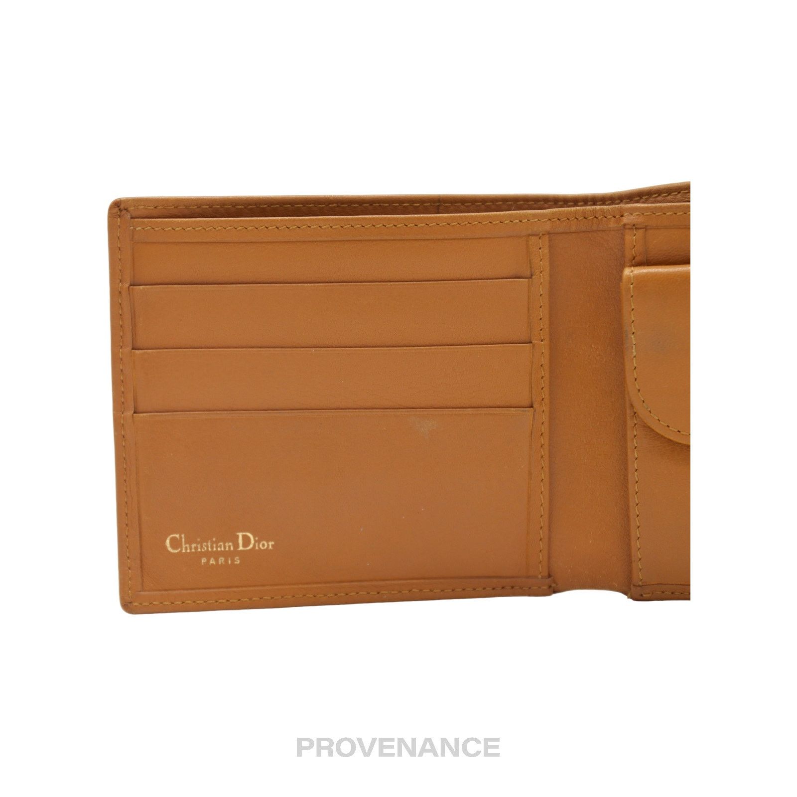 Dior 🔴 Christian Dior CD Bifold Wallet - Tan Leather Size ONE SIZE - 6 Thumbnail