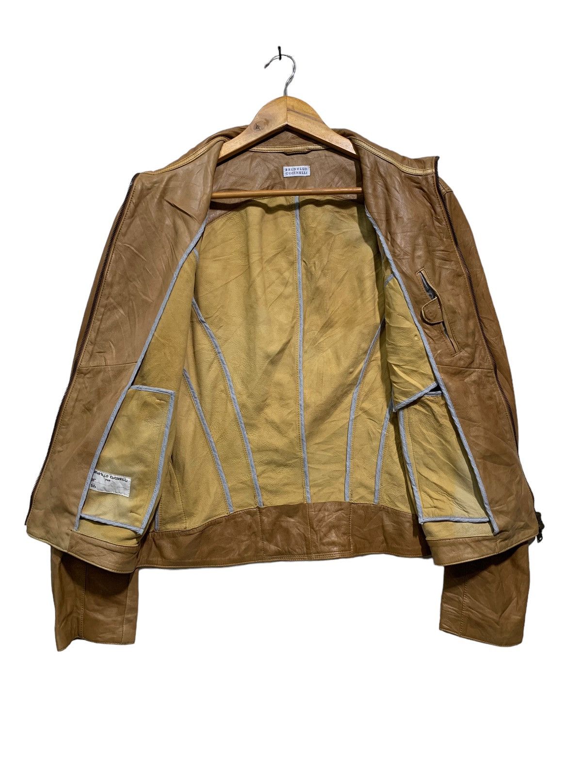 Brunello Cucinelli 🔥BRUNELLO CUCINELLI VERA PELLE LEATHER BIKERS JACKETS Size US M / EU 48-50 / 2 - 5 Thumbnail