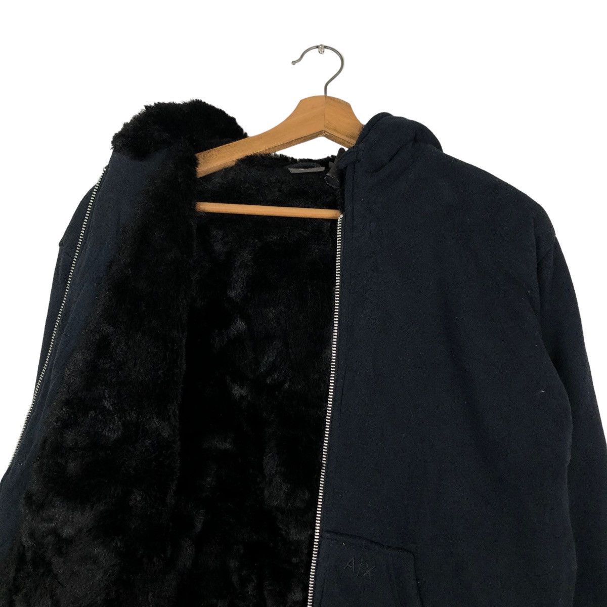 Armani Exchange 📌CROPPED BIKER JACKET ARMANI EXCHANGE MINK FUR LINING Size US XS / EU 42 / 0 - 15 Thumbnail