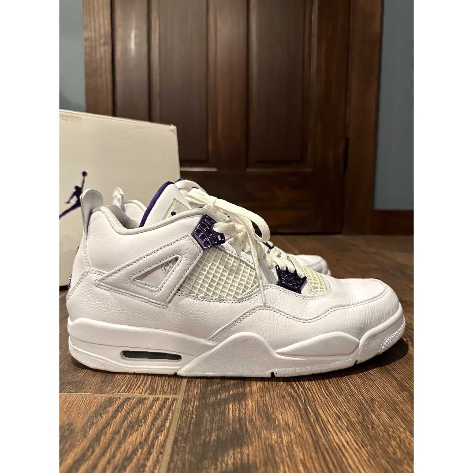 Nike VINTAGE Nike Air Jordan 4 Retro White Purple CT8527-115 Sneaker Mens 11 Nike Air Retro 90s Size US 10 / EU 43 - 3 Thumbnail