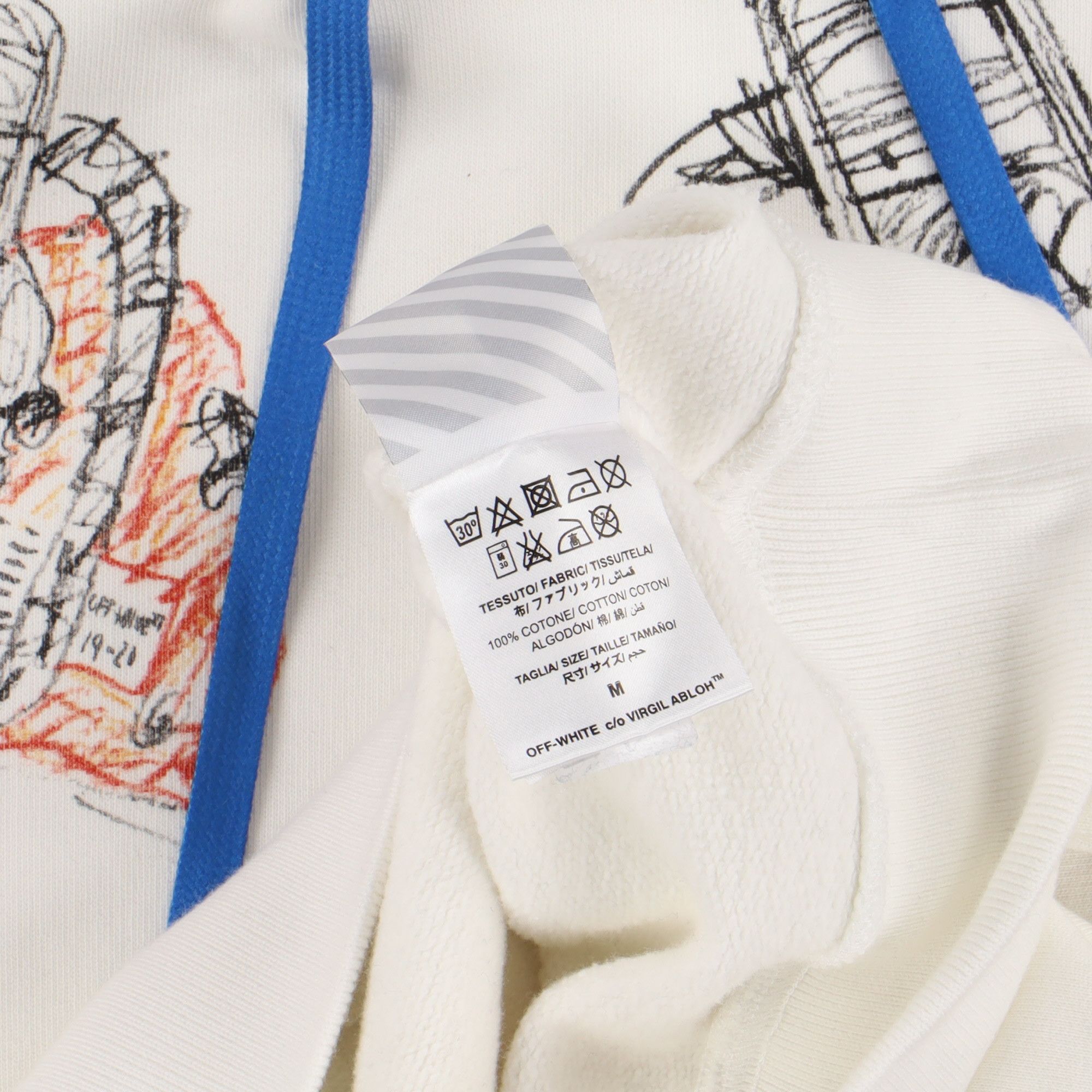 Off-White White Chainsaw Logo Print Oversized Hoodie Size US M / EU 48-50 / 2 - 6 Thumbnail