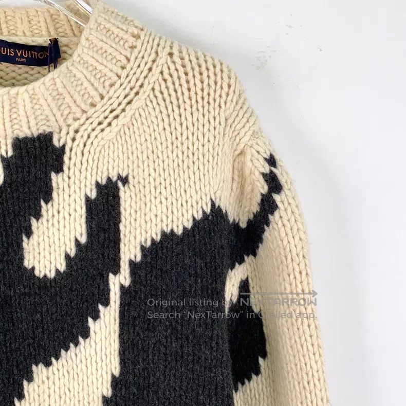 Louis Vuitton Flame color-block flame intarsia wool crewne
