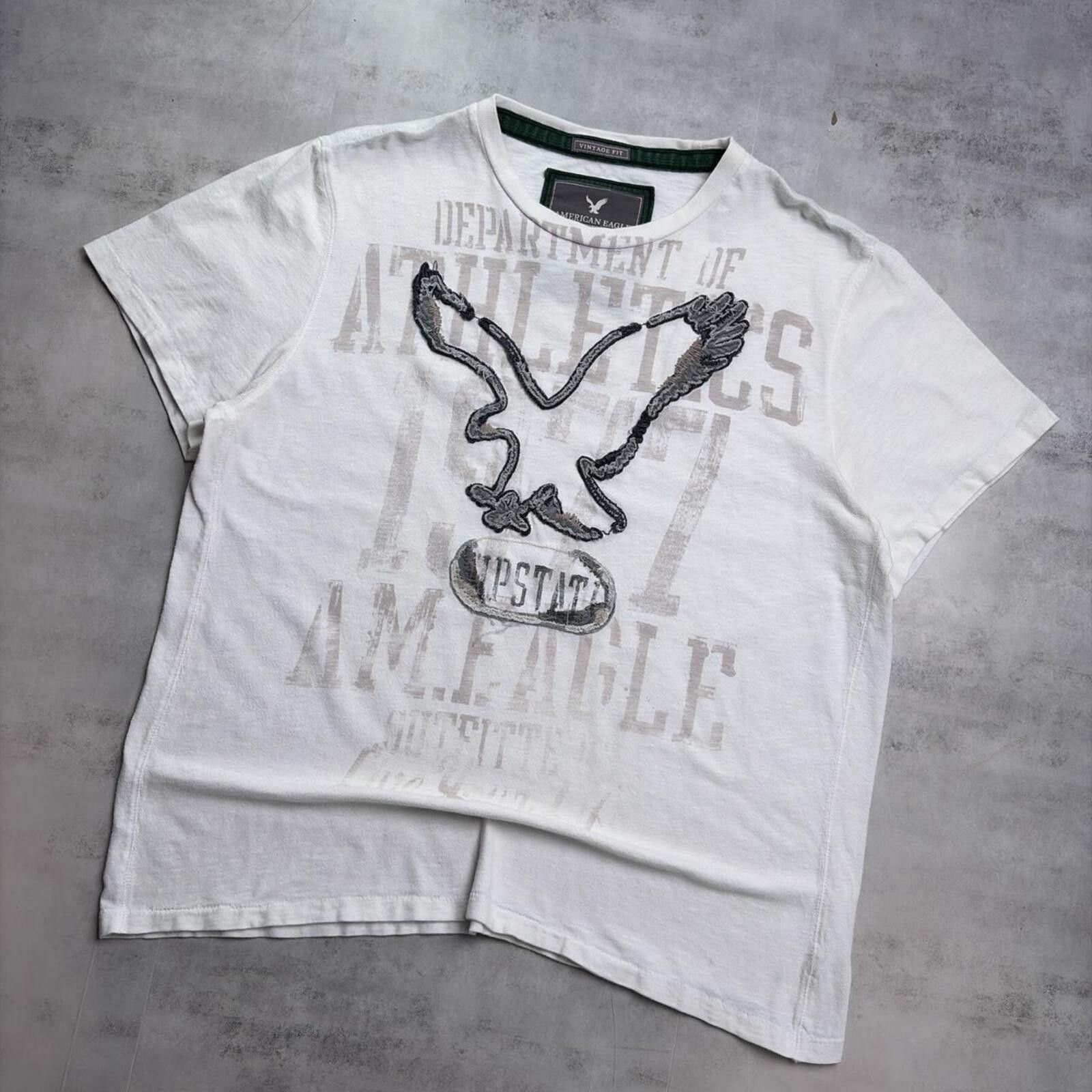 American Eagle Outfitters Y2K White American Eagle Grunge Skater T-Shirt Size US XXL / EU 58 / 5 - 2 Thumbnail