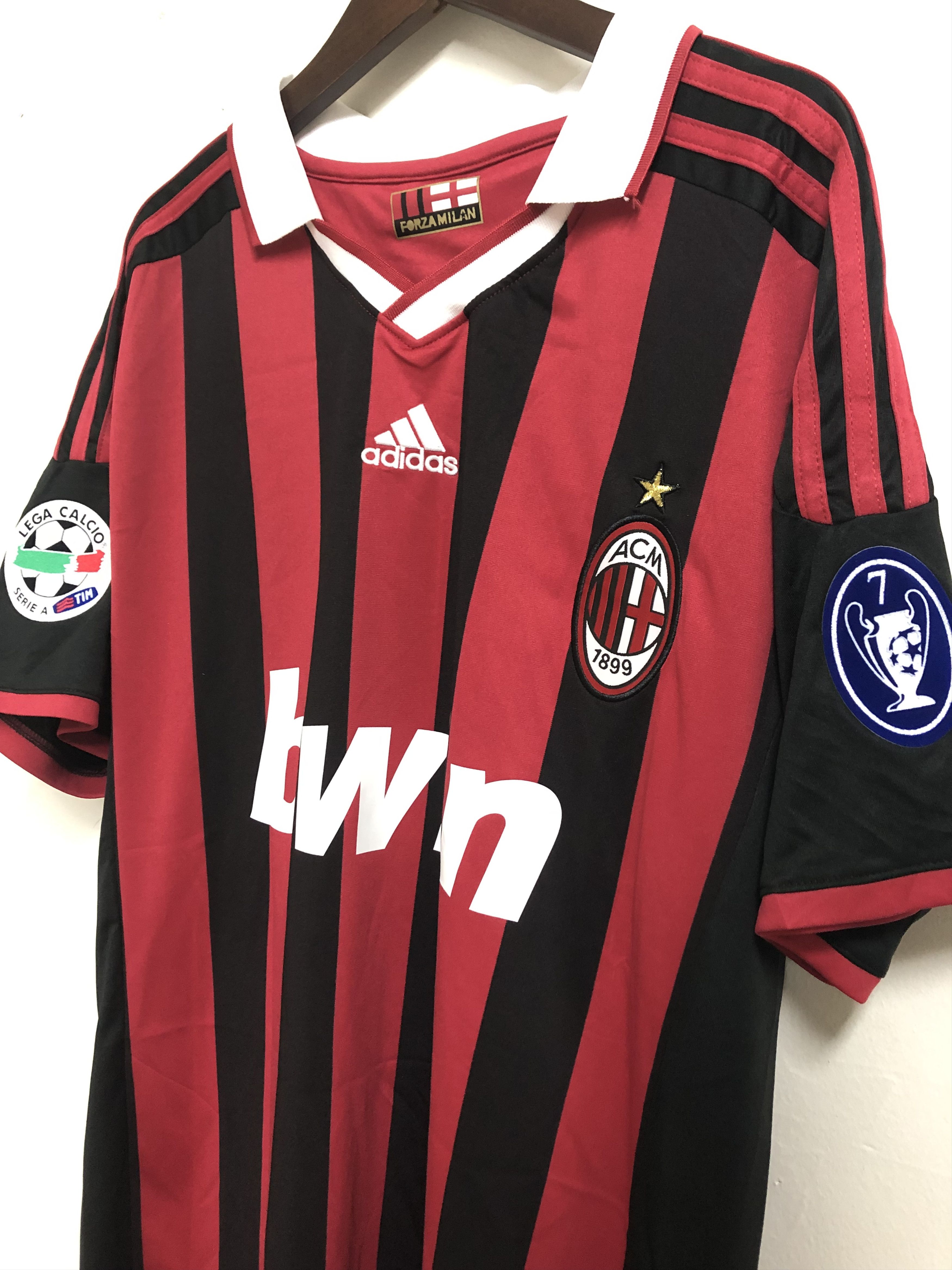 Vintage 2009-10 Beckham AC Milan Home Soccer Jersey Size US L / EU 52-54 / 3 - 3 Thumbnail