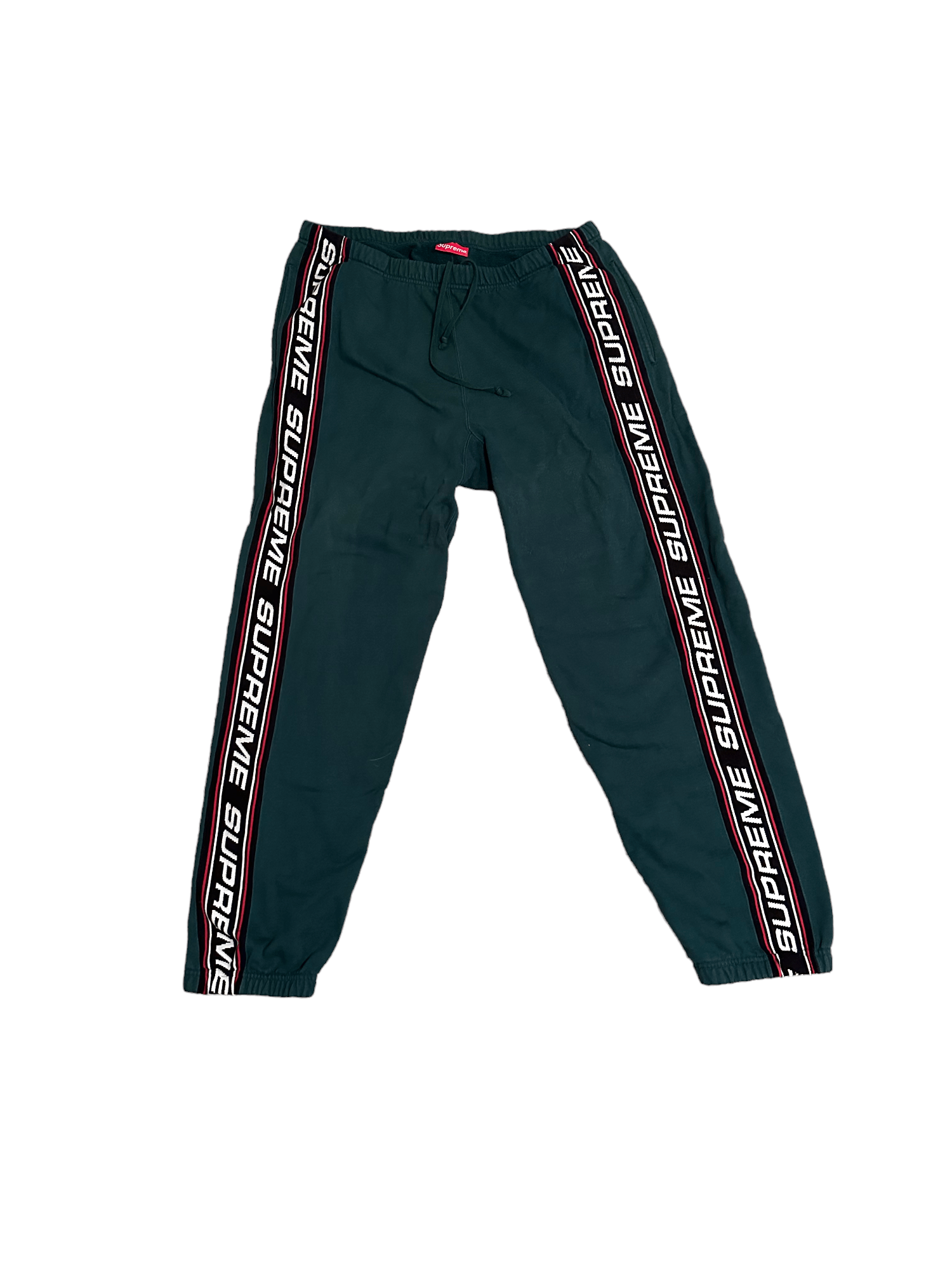 Image of Supreme Fw19 Text Rib Sweatpant XL Dark Green, Men's (Size 36)