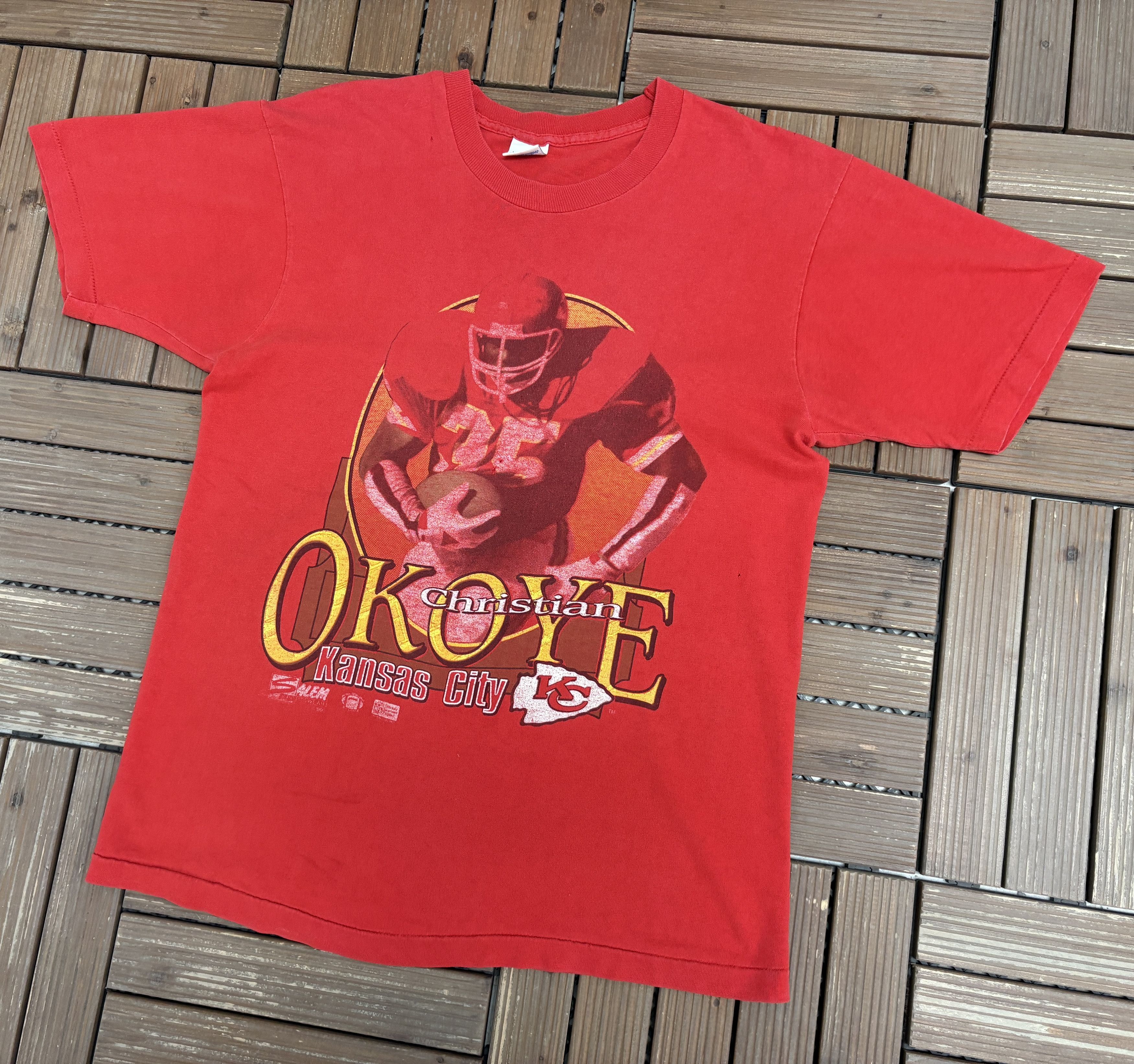 Salem Sportswear Kansas City Chiefs Christian Okoye Vintage T-Shirt Tee Size US L / EU 52-54 / 3 - 3 Thumbnail