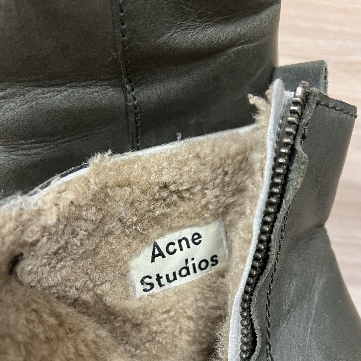 Acne Studios Acne Studios Ankle Boots Shearling Lined Pistol Olive Heels Size US 9 / IT 39 - 14 Thumbnail