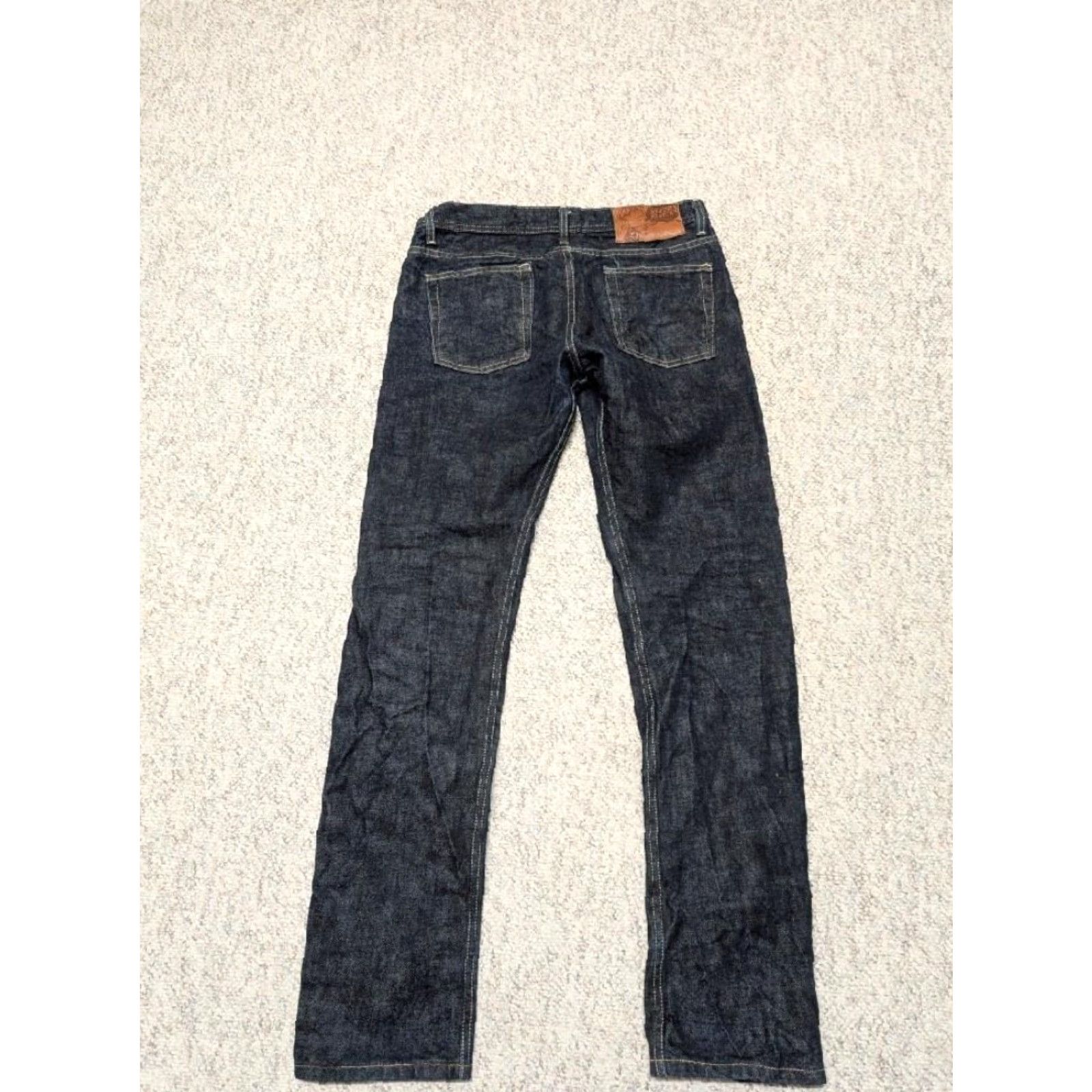 Vintage NAKED & FAMOUS blue jeans 33x33 indigo Weird Guy denim Slim Straight 33x33 Mens jeans Indigo blue denim Slim Weird Guy 90s? Size US 33 - 4 Thumbnail