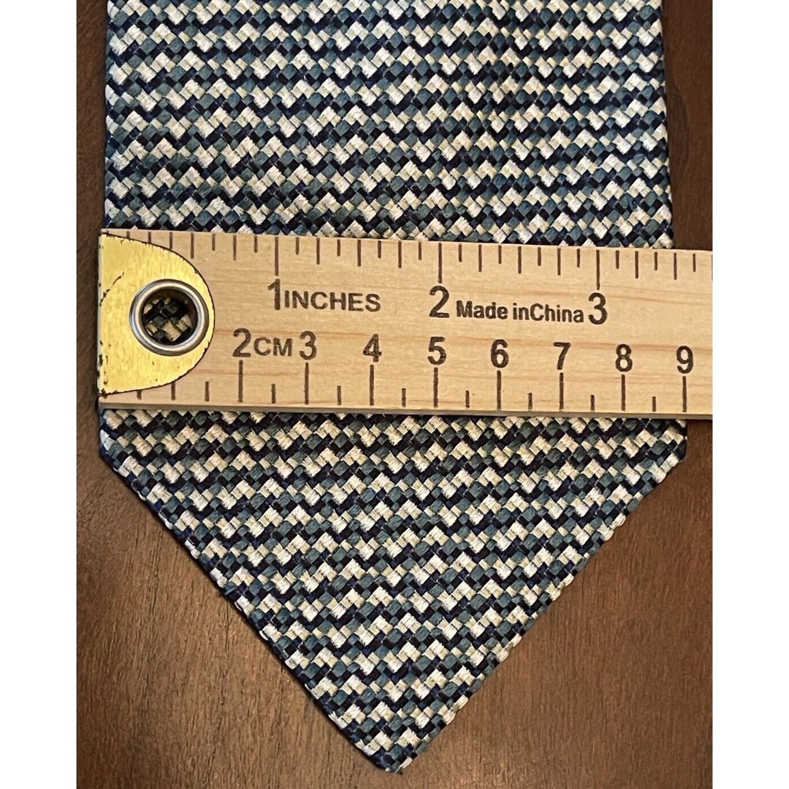 Other Michelle Cravatte Como Green Blue 100% Silk Made In Italy Size ONE SIZE - 4 Thumbnail