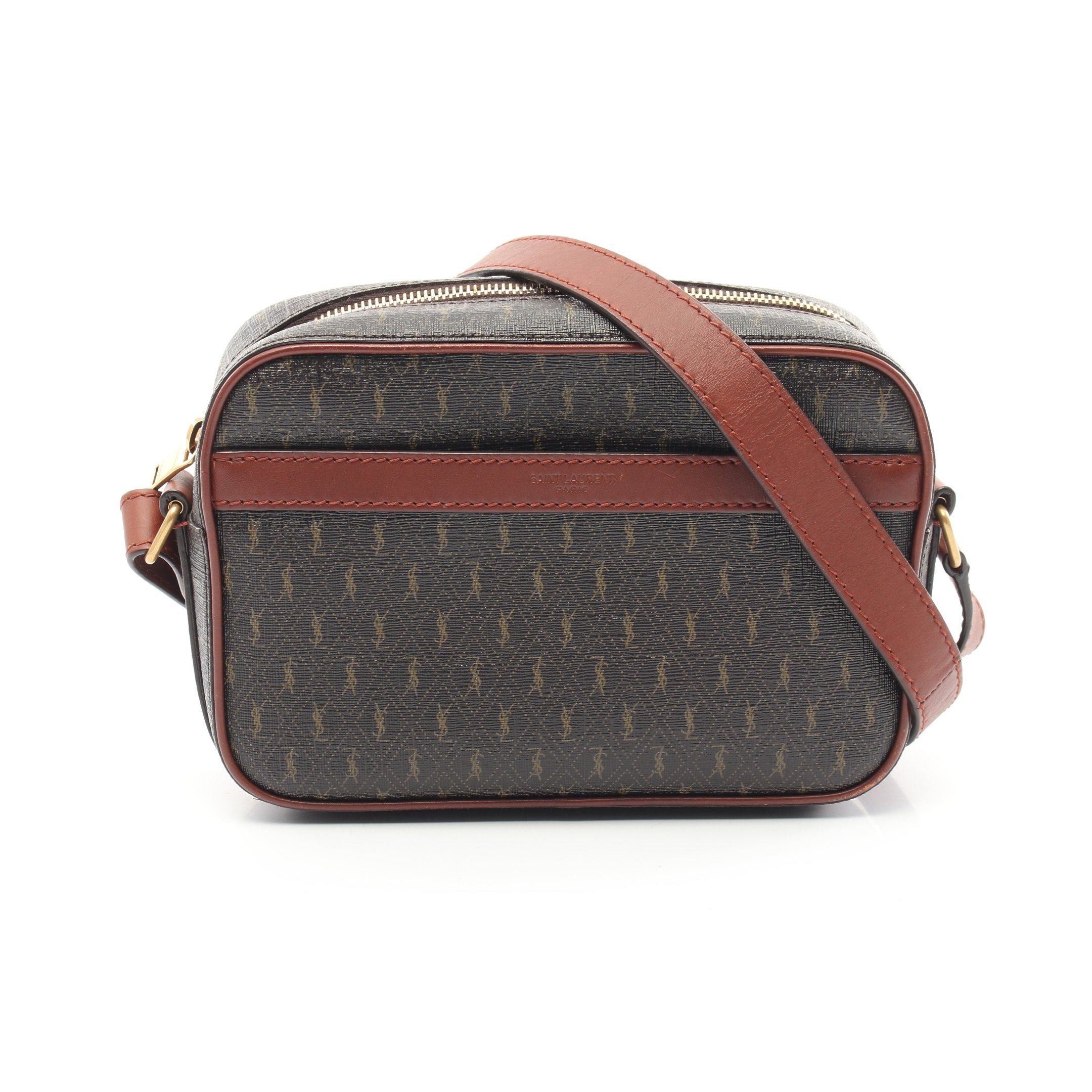 Yves Saint Laurent Yves Saint Laurent Monogram Camera Bag Shoulder Leather Dark Brown Size ONE SIZE - 1 Thumbnail