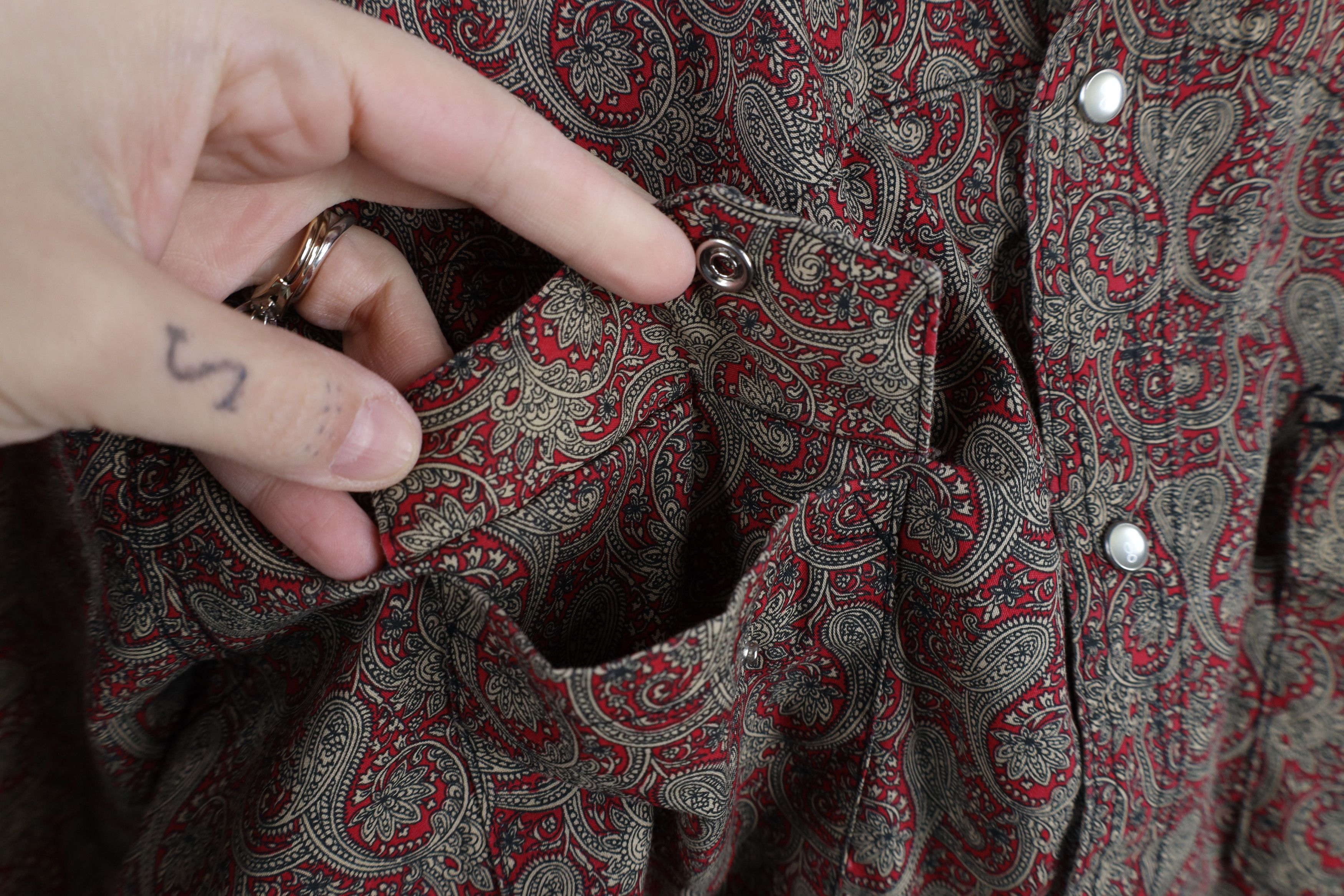 Vintage × Wrangler Vintage 90s Wrangler Western Cowboy Snap Button Shirt Size US L / EU 52-54 / 3 - 6 Thumbnail