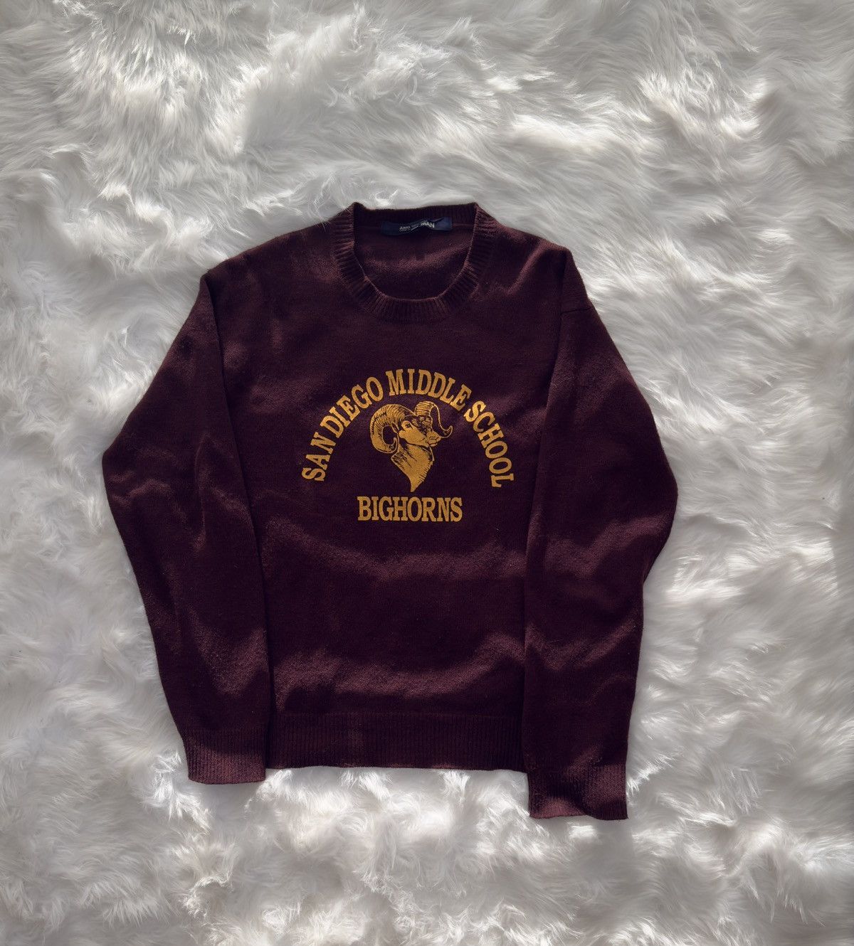 AW02 Junya Watanabe San Diego Middle School Bighorns Sweater