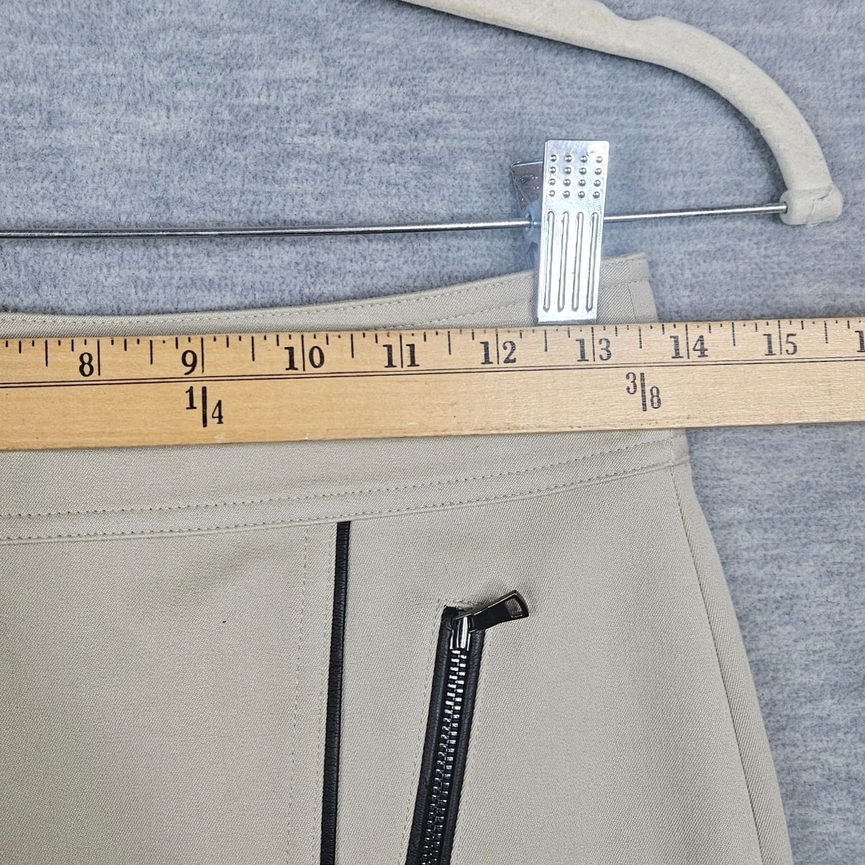 Ann Taylor Ann Taylor Beige Black Zipper Pockets Front Pencil Women's Skirt 0 Size 25" / US 0 / IT 36 - 7 Thumbnail