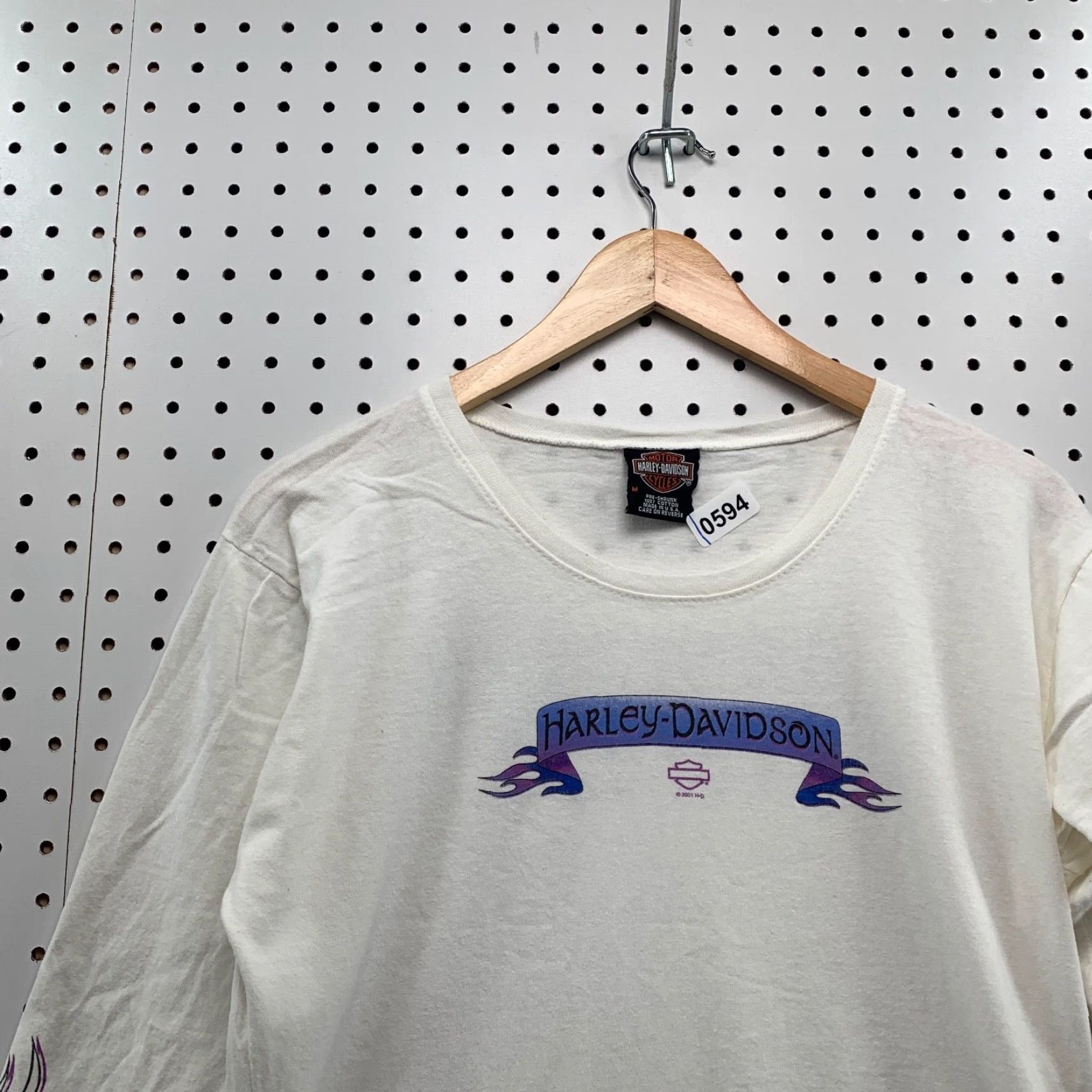 Harley Davidson VINTAGE Harley-Davidson Motorycle Shirt Womens M Made USA White 100% Cotton Long Sleeve Motorcycle casual Womens Medium Shirt Size M / US 6-8 / IT 42-44 - 4 Thumbnail