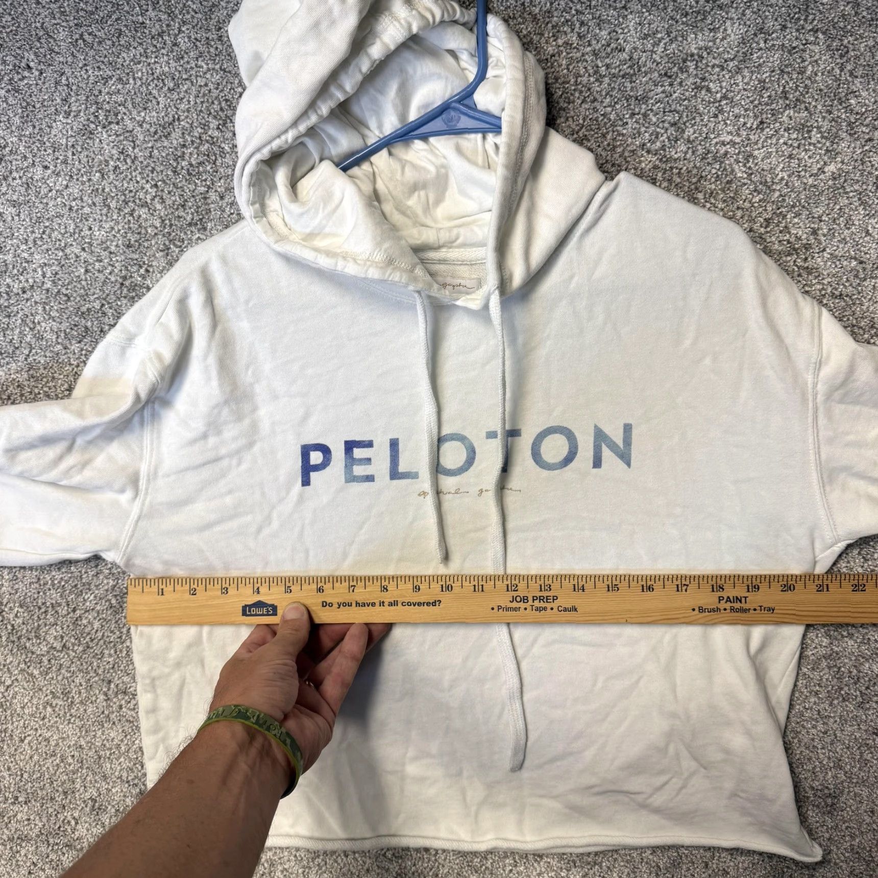 Spiritual Gangster SPIRITUAL GANGSTER Peloton Hoodie Womens M White Cropped Pullover Graphic Print Hooded 80% Cotton 20% Polyester S/S Size M / US 6-8 / IT 42-44 - 3 Thumbnail