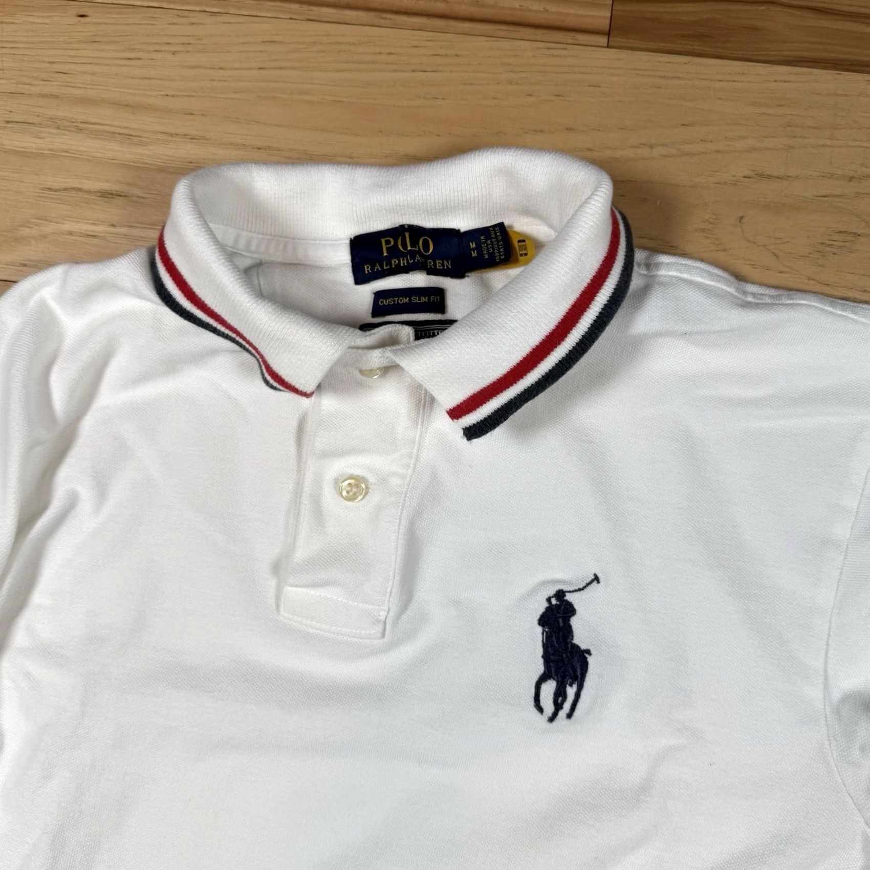 Ralph Lauren VINTAGE Polo Ralph Lauren Shirt Mens Medium Slim White Blue Red Tipped Olympic Team 2020 Mens Size US M / EU 48-50 / 2 - 3 Thumbnail