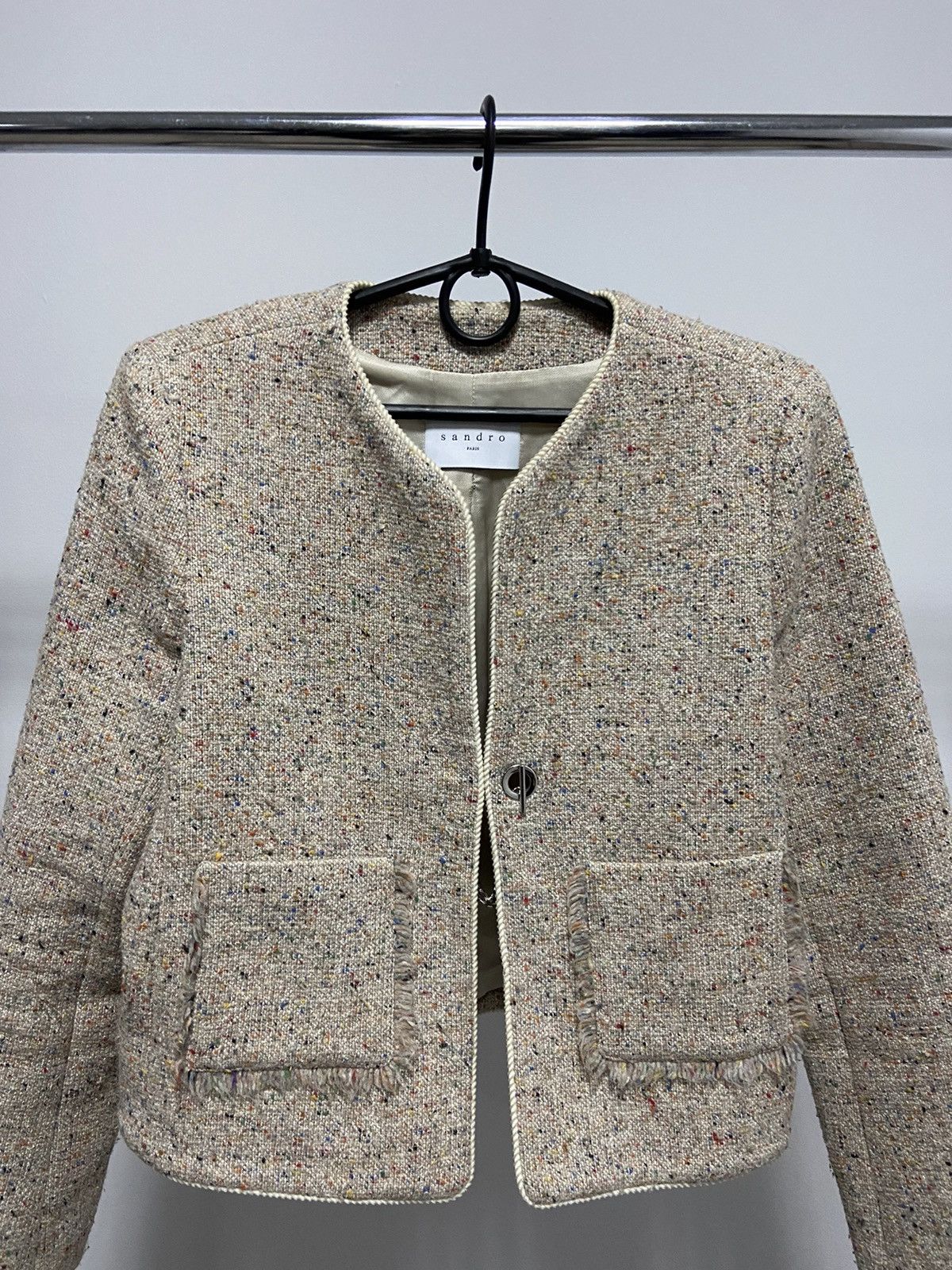 Sandro × Vintage Sandro tweed France Blazer Vintage wool luxury woman's Size M / US 6-8 / IT 42-44 - 2 Thumbnail
