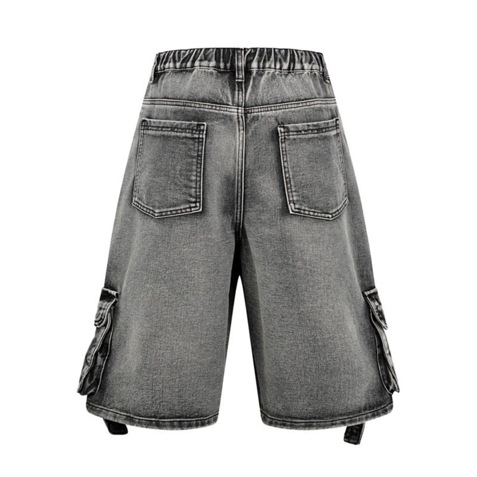 Jean Multi-Pocket Washed Cargo Denim Jorts Size US 32 / EU 48 - 2 Thumbnail