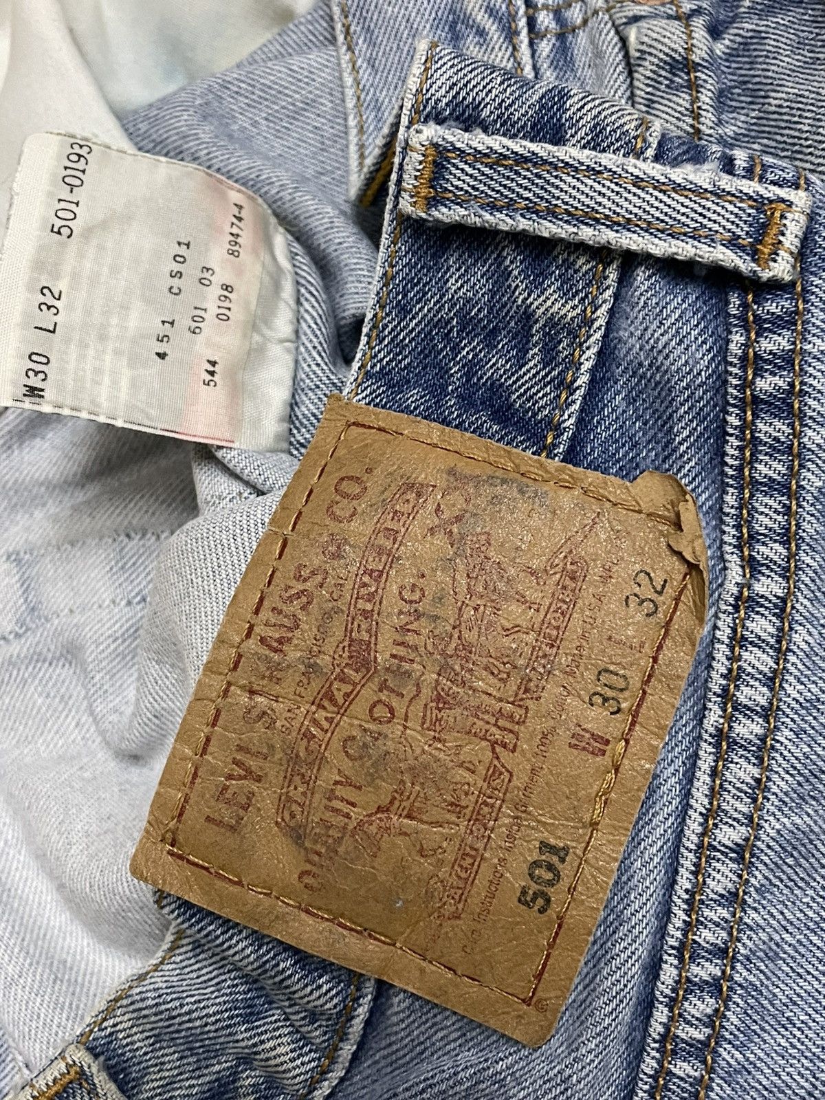 Levi's Vintage Clothing Vintage 1990s Designer Levis 501 Classic Blue Dirt Denim Size US 29 - 17 Thumbnail