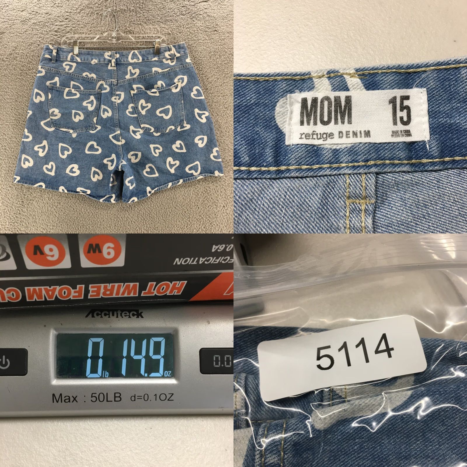 Vintage Refuge Mom Shorts Womens Blue Medium Wash Denim High Rise 5 Pockets Zip Fly Size 36" / US 14 / IT 50 - 8 Thumbnail