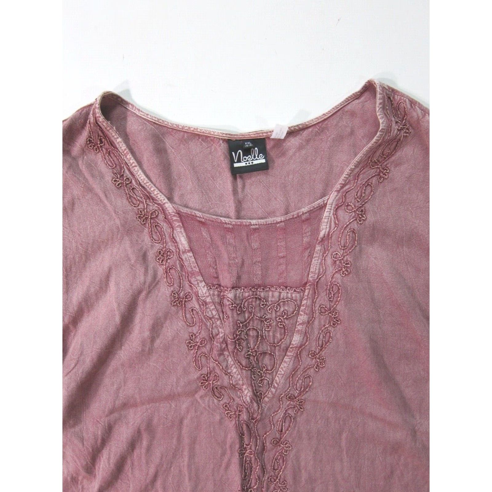 Pinko Noelle Pink Embroidered Lace Long Sleeve Tunic Blouse 2XL Womens Peasant Rayon XXL Size XXL / US 16-18 / IT 52-54 - 4 Thumbnail