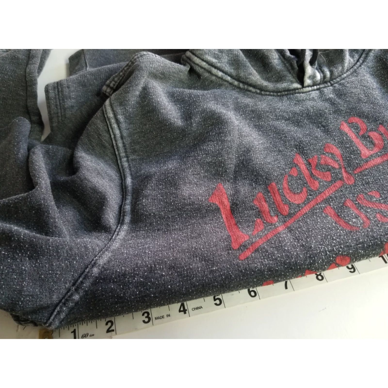Lucky Brand Lucky Brand Hoodie Men Size L Pullover Gray Red Drawstring Los Angeles Classic All Seasons Size US L / EU 52-54 / 3 - 4 Thumbnail