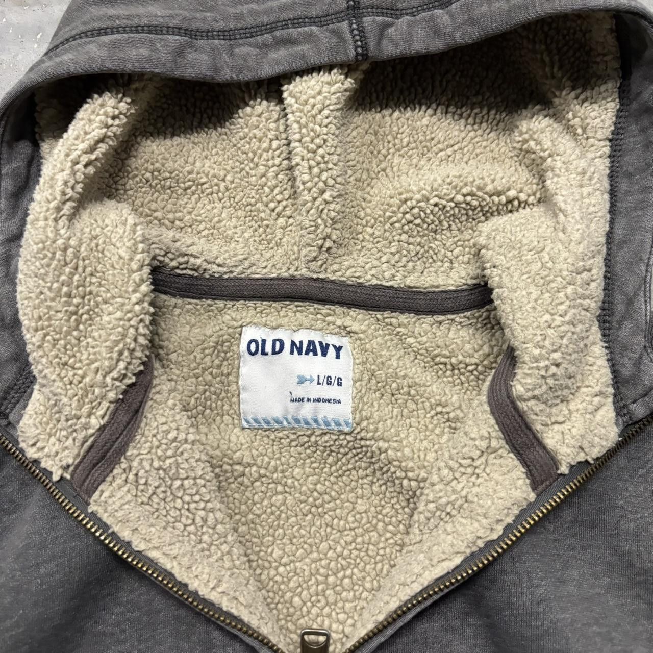 Japanese Brand × Vintage Crazy Vintage Y2K/2000s Faded Grey Blank Sherpa Lined Essential Zip Up Hoodie! Size US L / EU 52-54 / 3 - 6 Thumbnail