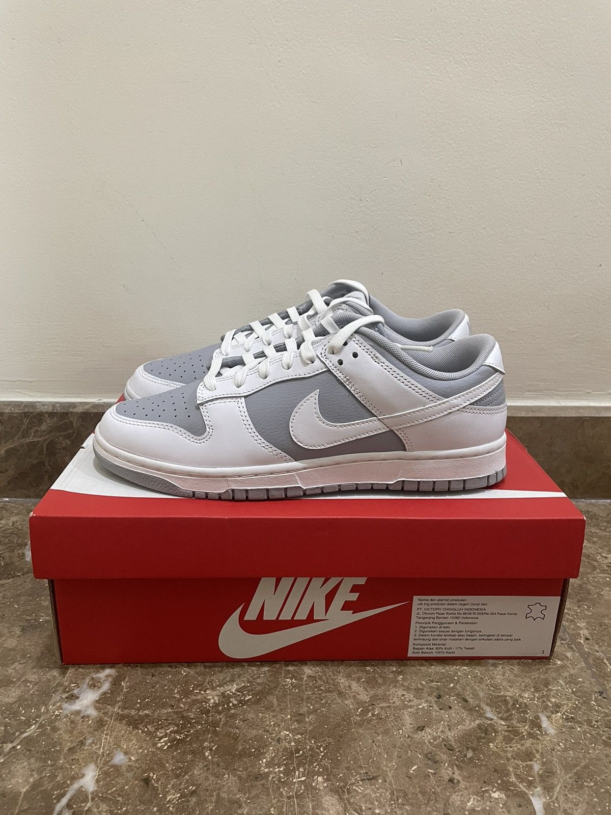 Nike ‼️Negotiable‼️ Nike Dunk Low White Neutral Grey Size US 10 / EU 43 - 2 Thumbnail