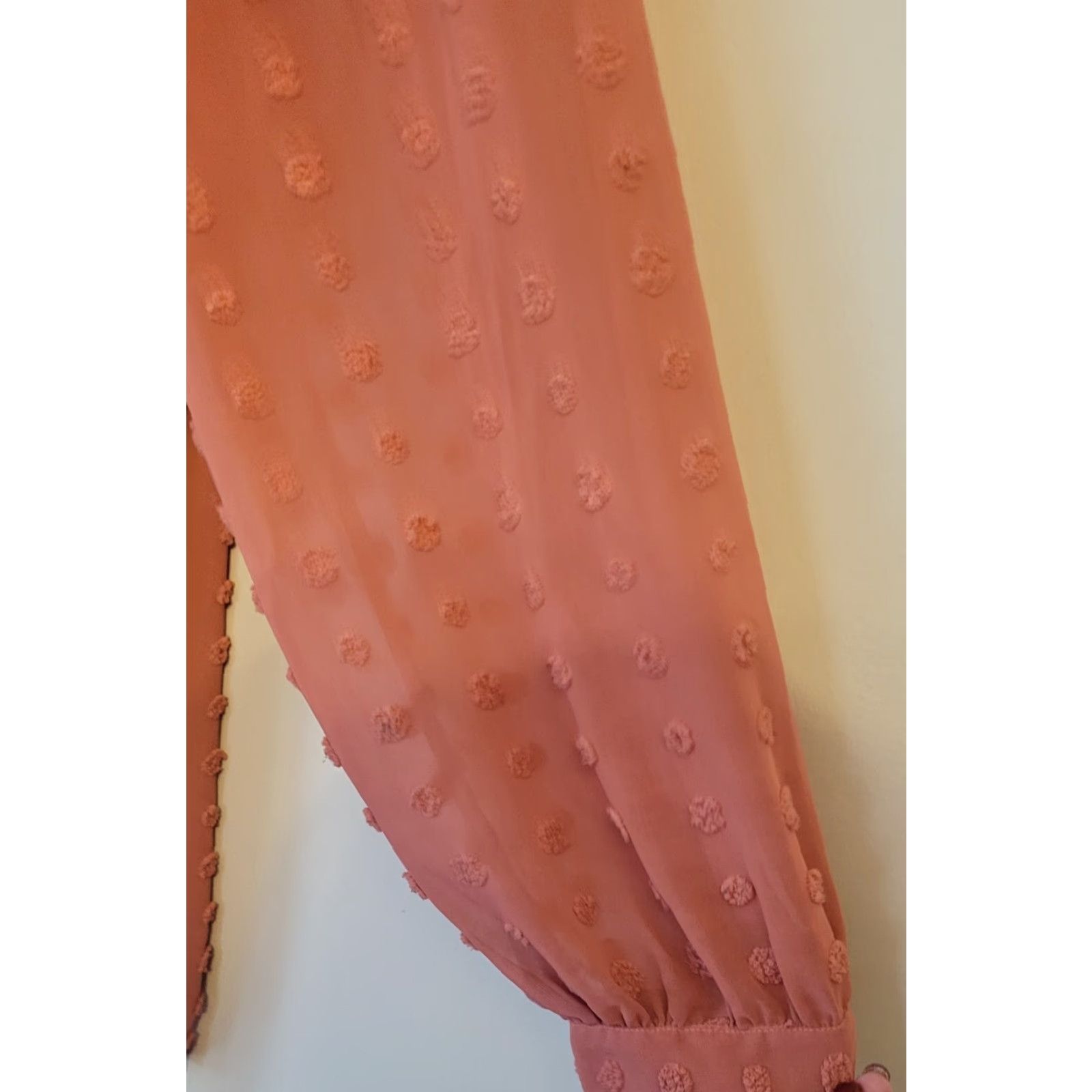Vintage Baeverly Dusty Rose Swiss Dot One Shoulder Dress L Bohemian Party/Cocktail Mini Girls Womens Size L / US 10 / IT 46 - 3 Thumbnail