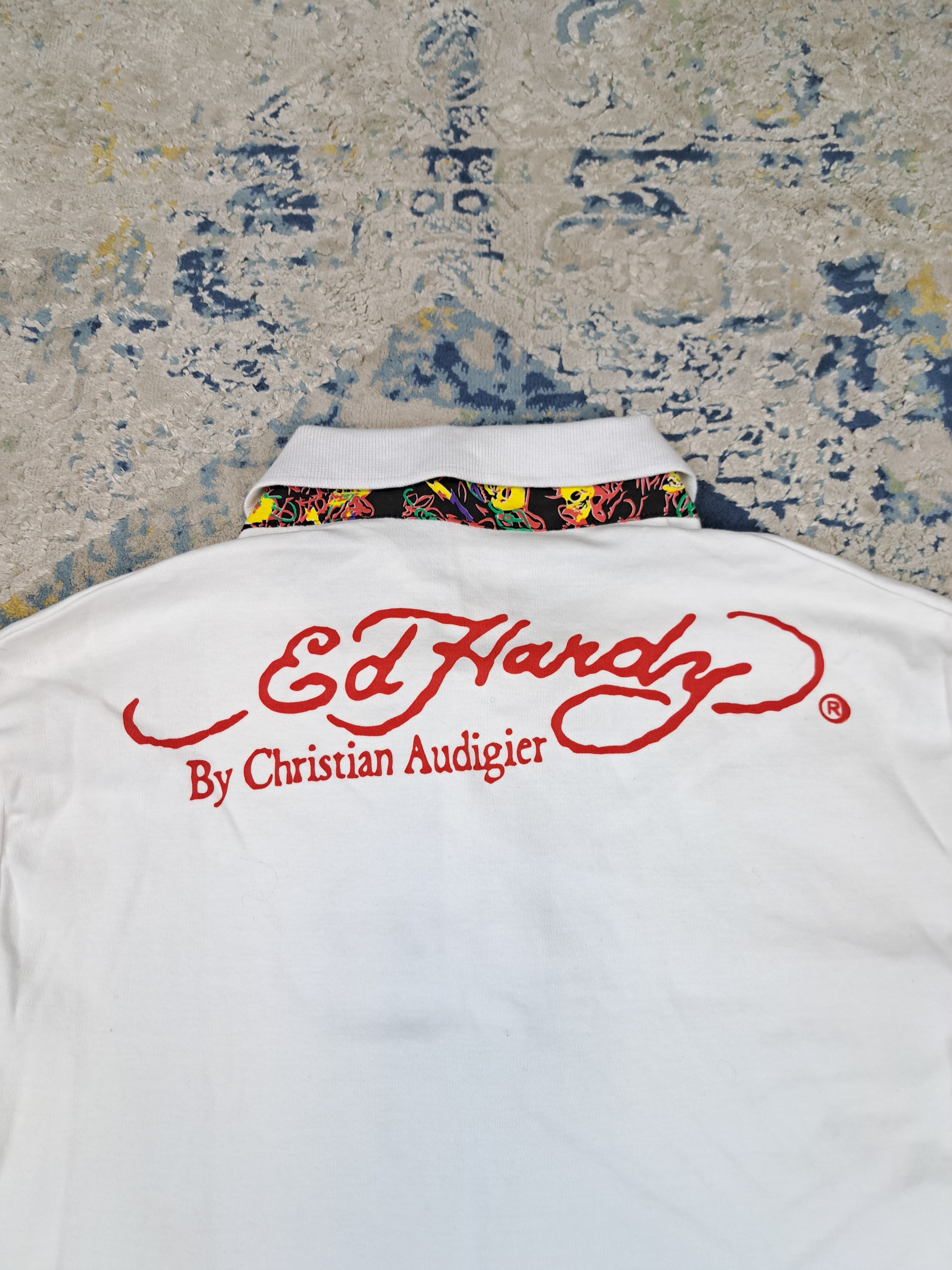 Ed Hardy Ed Hardy Big Logo Polo Shirt Rhinestones Drip Swag y2k Size L / US 10 / IT 46 - 6 Thumbnail