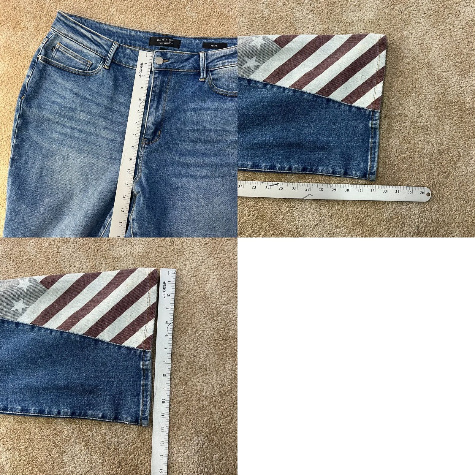 Vintage Judy Blue Jeans Women's 18w Blue Stretch High Rise Denim Flare Size 40" / US 18 - 9 Thumbnail