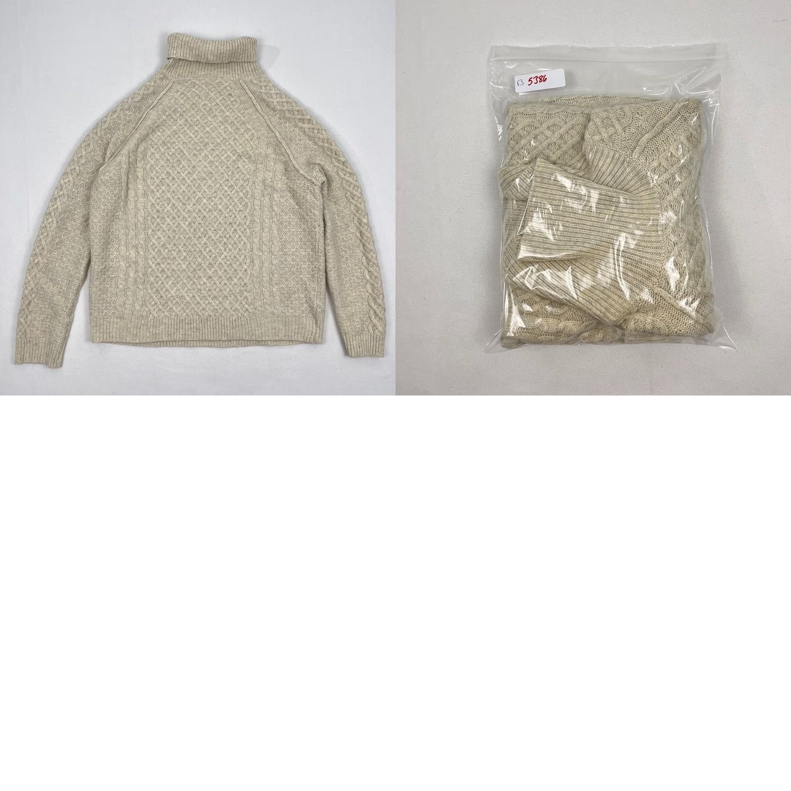 Vince Vince Yak & Wool Sweater Womens L Oatmeal Turtleneck Capsule Quiet Luxury Preppy Size L / US 10 / IT 46 - 8 Thumbnail