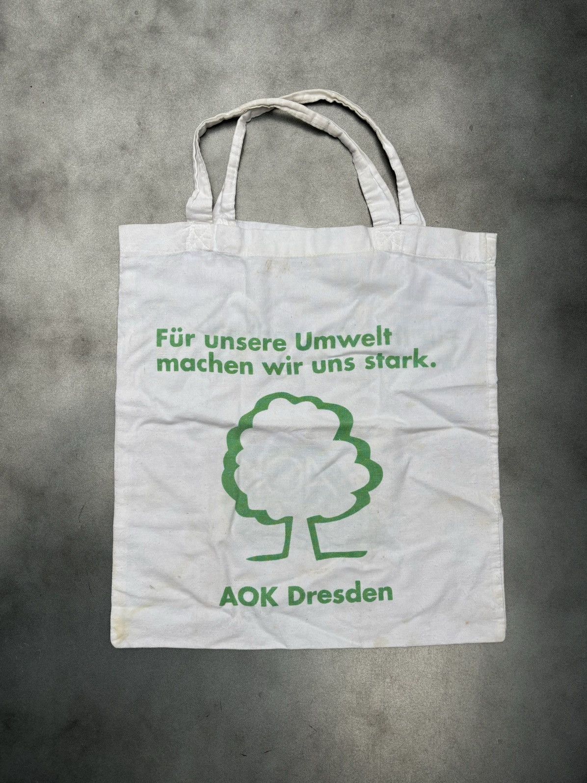 Vintage Vintage Tote Bag AOK Plus Insurance Dresden Germany Cotton Size ONE SIZE - 1 Thumbnail