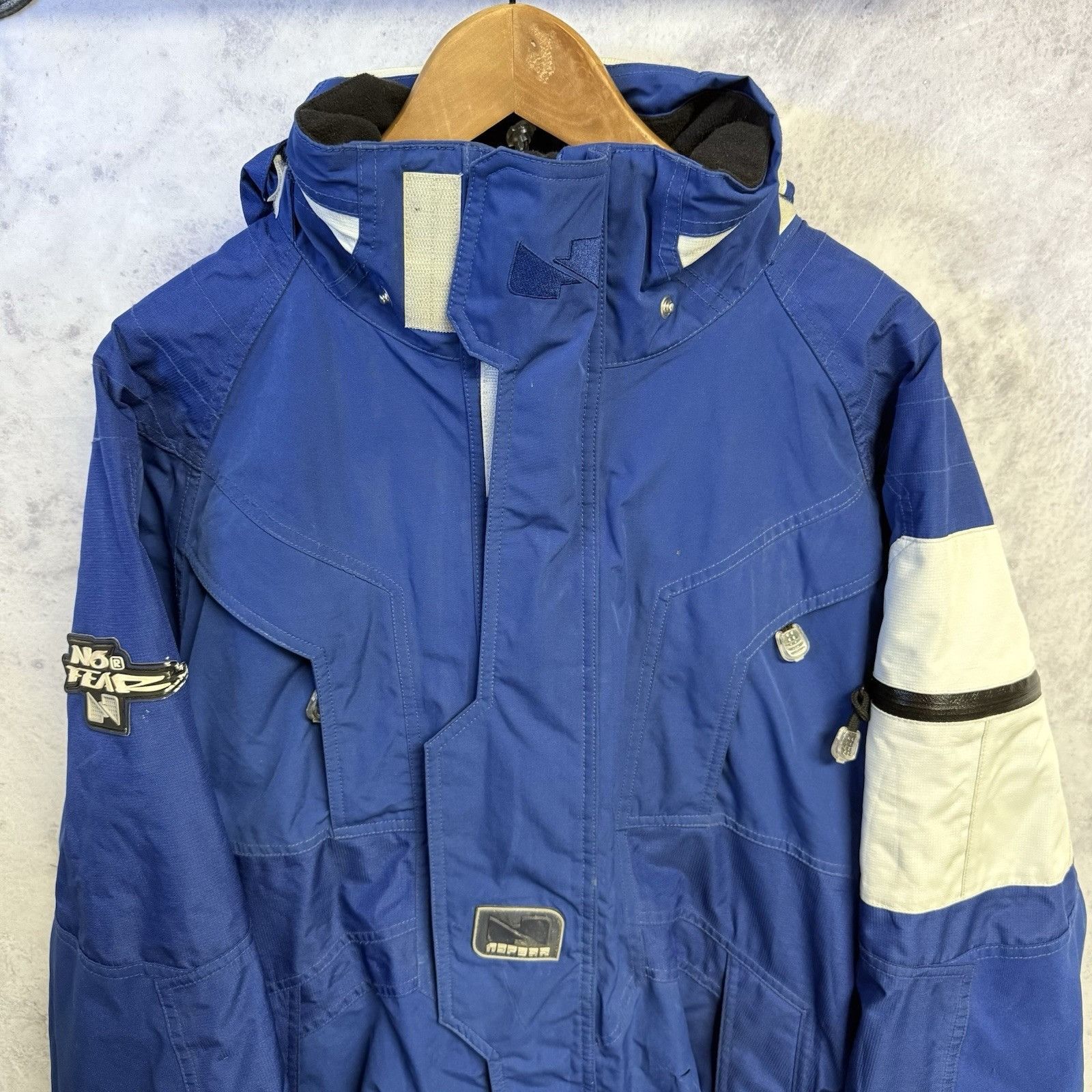 No Fear Vintage No Fear Squad Snow Jacket Mens XL Blue Full Zip Hood Size US XL / EU 56 / 4 - 3 Thumbnail