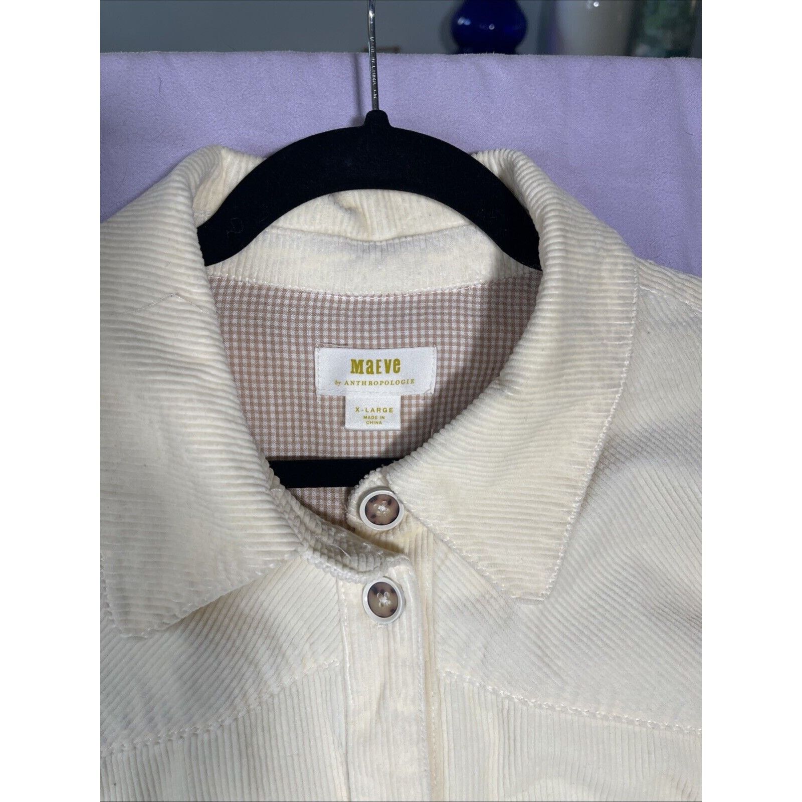 Anthropologie Anthropologie Maeve Corduroy Cream Shirt Jacket Size XL Size XL / US 12-14 / IT 48-50 - 2 Thumbnail
