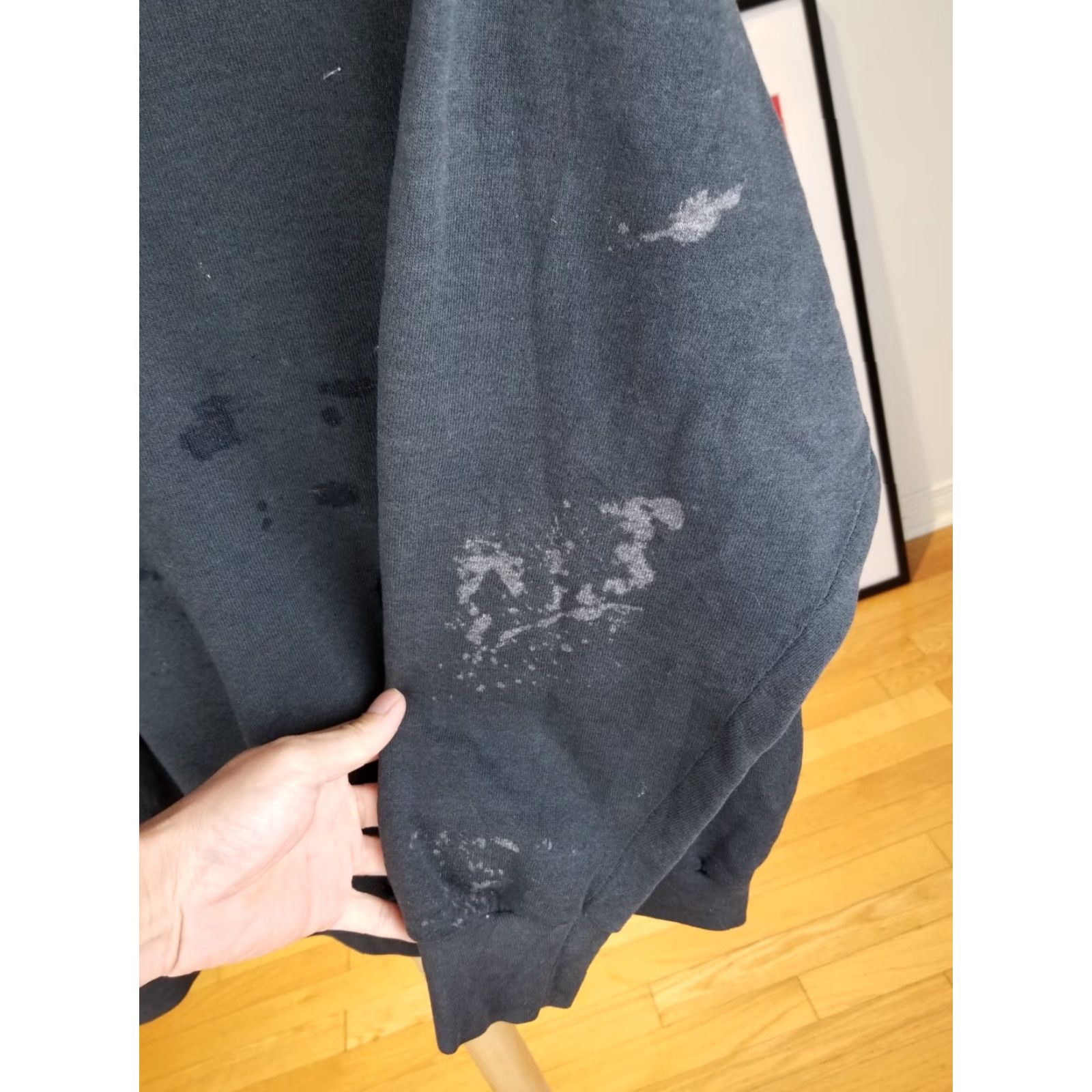 Vintage VINTAGE Black Sweatshirt XL Burnout Distressed Trash/Camouflage Pattern Pullover Men XS? XL Size US XL / EU 56 / 4 - 6 Thumbnail