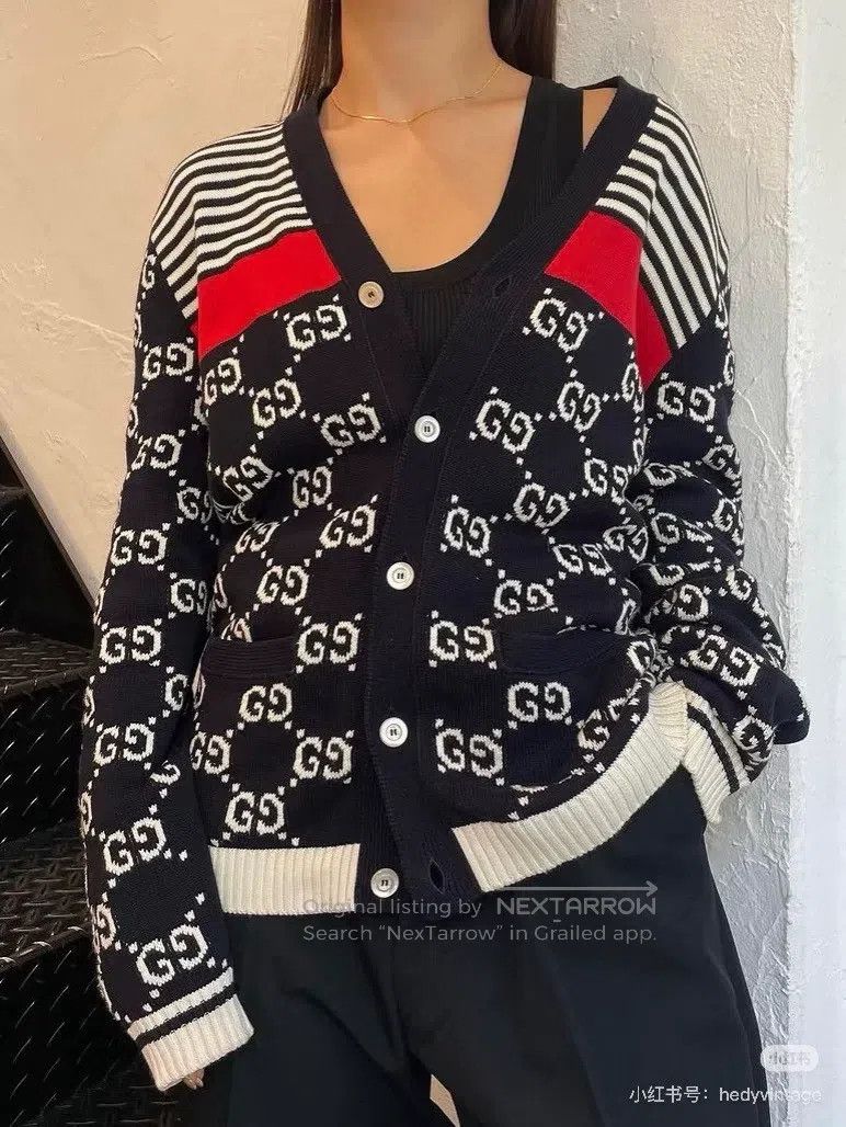 Gucci Gucci Old flower striped cardigan coat Size S / US 4 / IT 40 - 5 Thumbnail