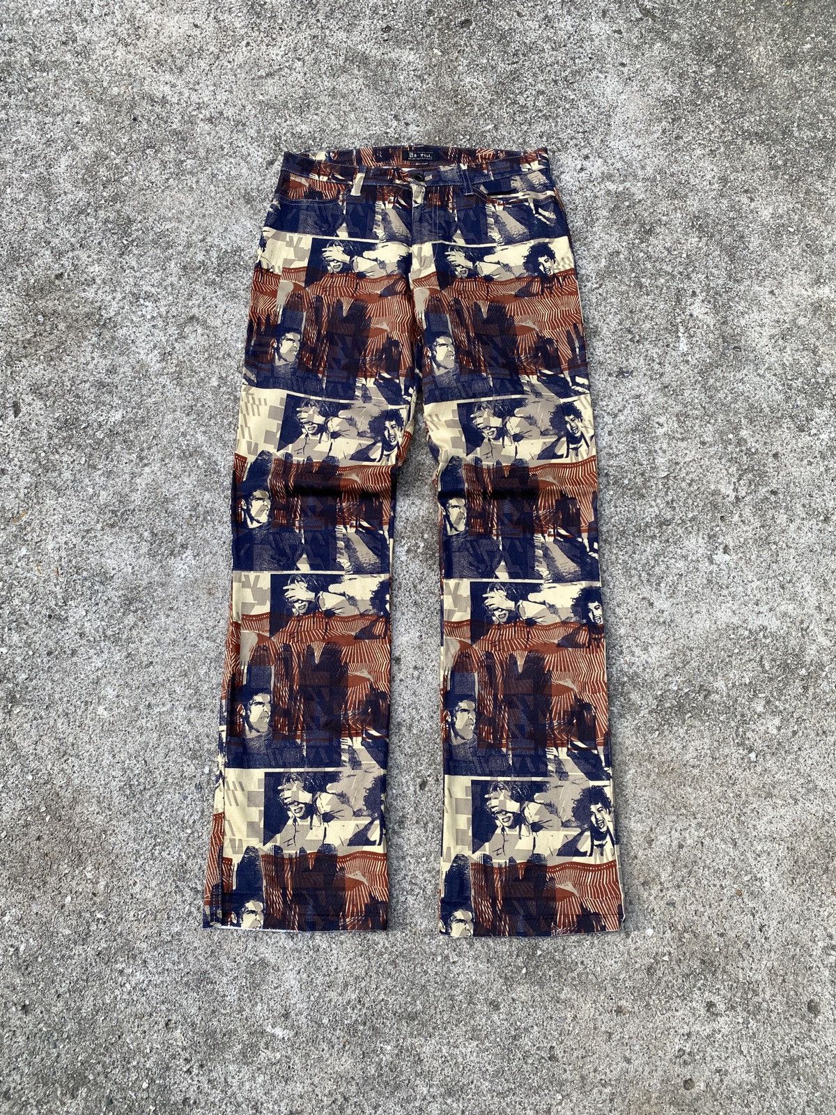 Hysteric Glamour × Japanese Brand × Jean Paul Gaultier Bat - su Japan Overprint Strechable Released Leg Pant Size US 29 - 1 Thumbnail