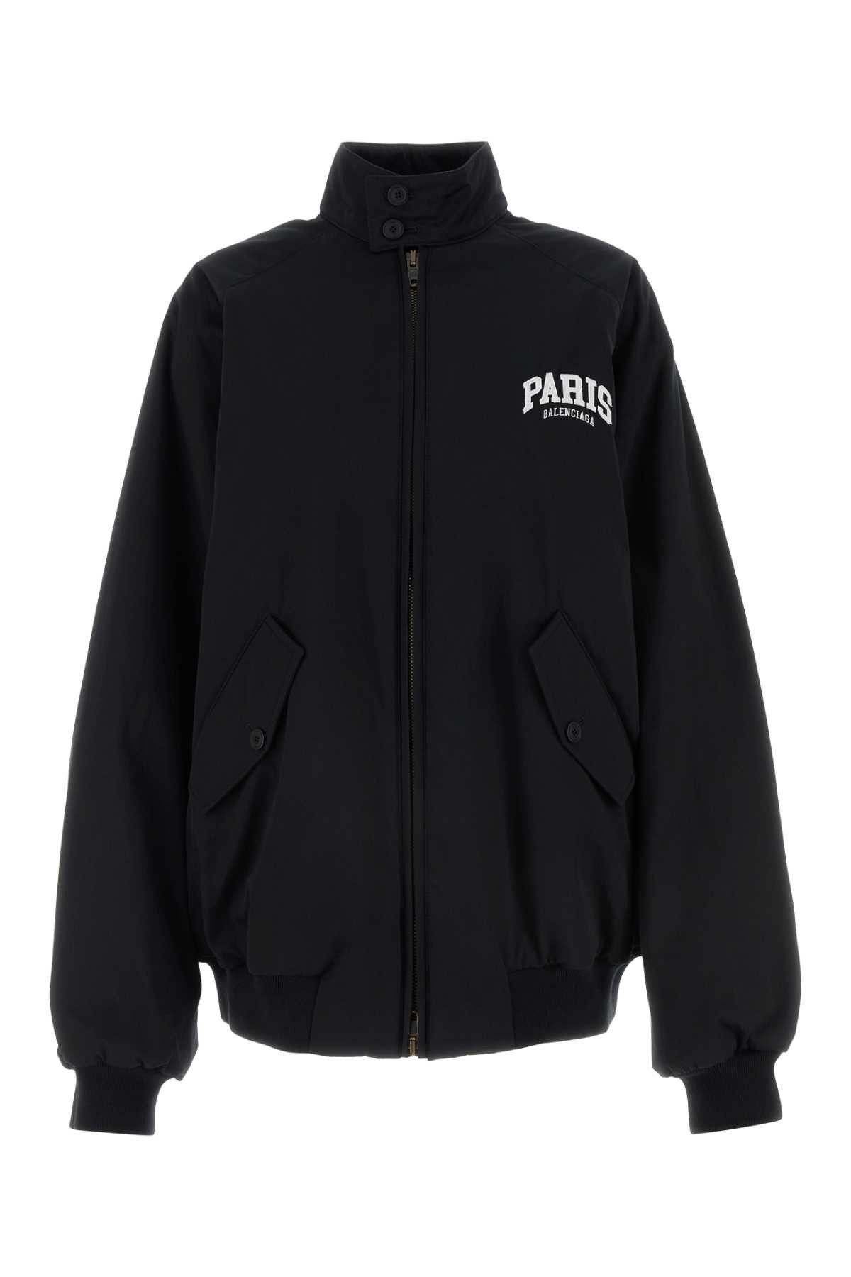 【関税&送料込】Balenciaga Black Leather Ostrich-Effect Bomb Balenciaga Black leather ostrich-effect bomber jacket