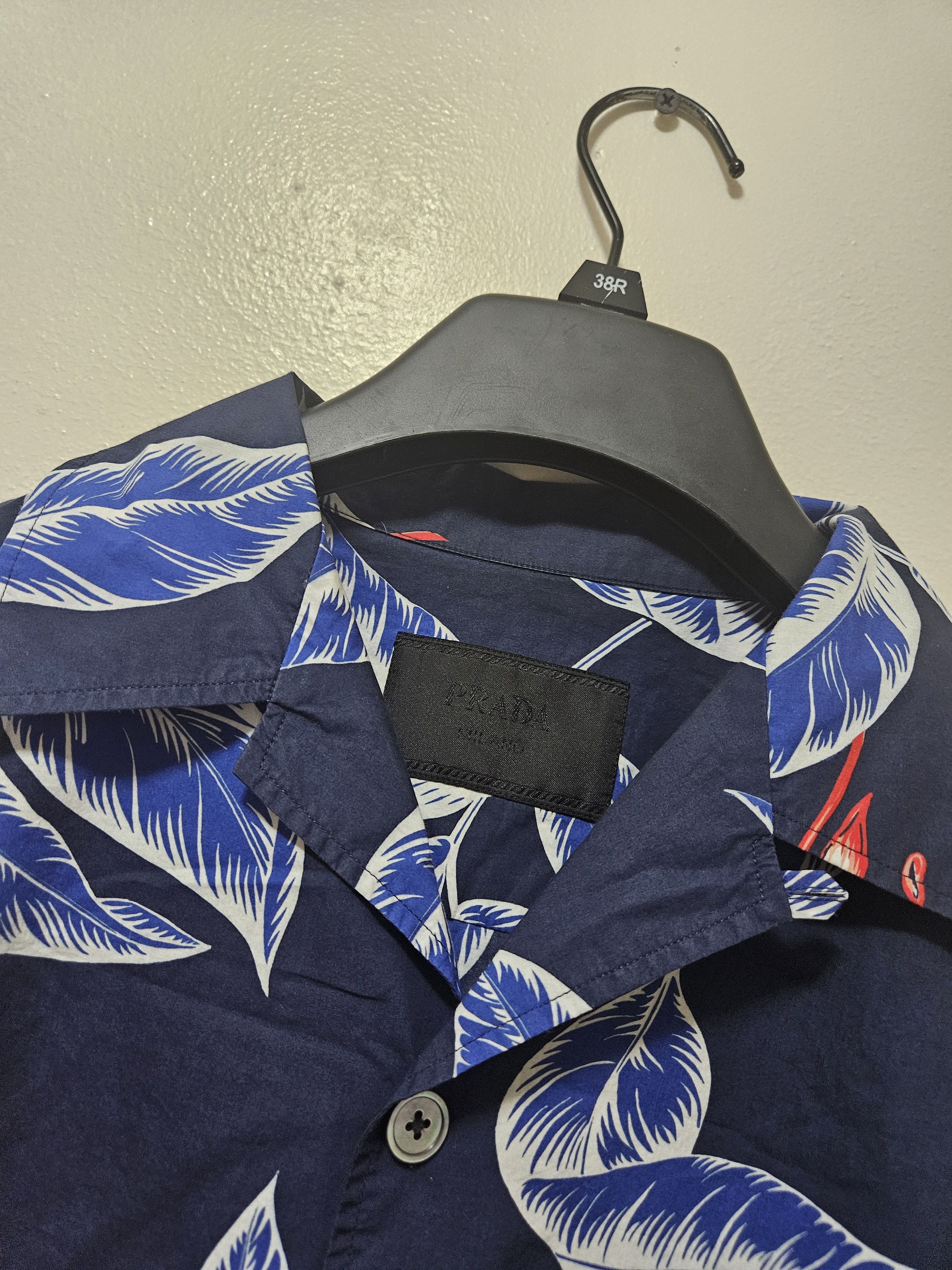 Prada Oversized Floral Print Blue Button Up Shirt Size US S / EU 44-46 / 1 - 5 Thumbnail