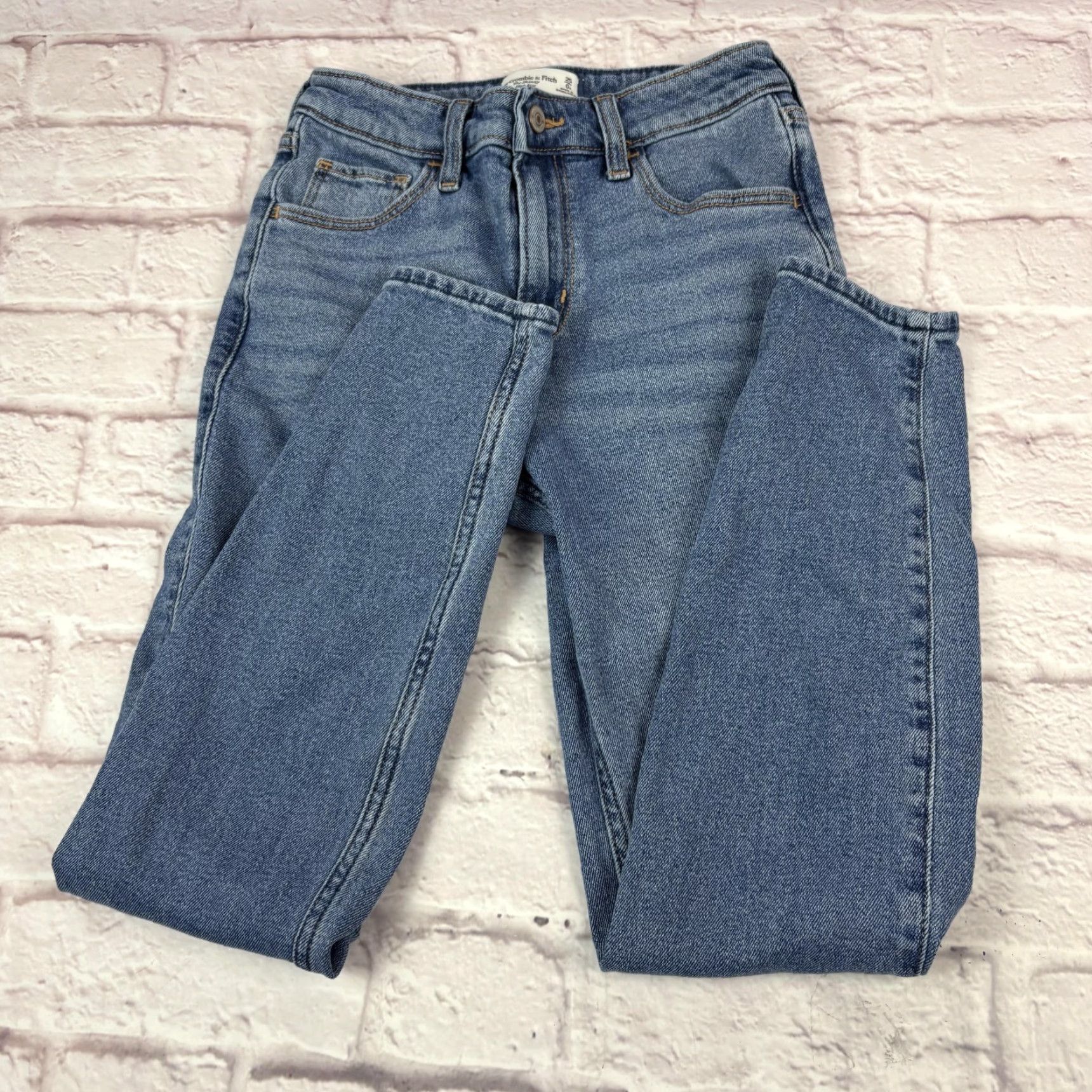 Abercrombie & Fitch Abercrombie & Fitch The Skinny Jeans Womens 0R Medium Wash Blue Mid Rise Denim Jeans Size 25" / US 0 / IT 36 - 2 Thumbnail