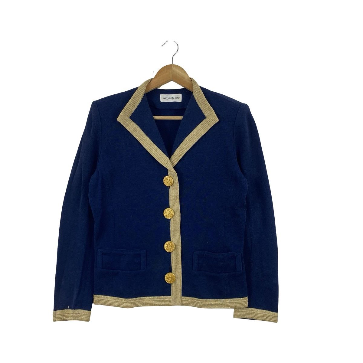 Yves Saint Laurent Vintage YVES SAINT LAURENT Trim Cropped Knit Blazer Jacket Size M / US 6-8 / IT 42-44 - 5 Thumbnail