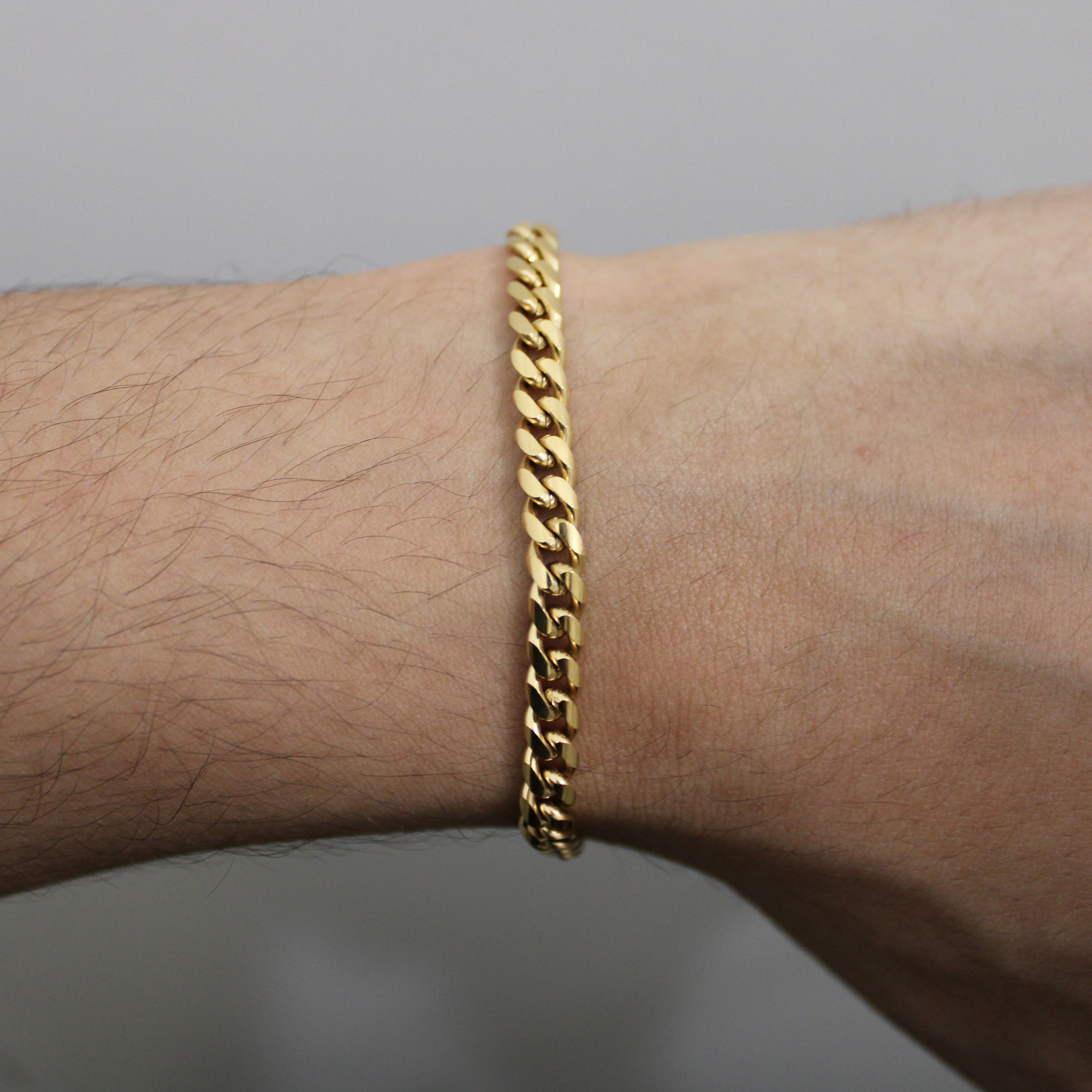Jewelry Gold 5mm Cuban Link Bracelet 7 / 8 Inch Size ONE SIZE - 1 Thumbnail