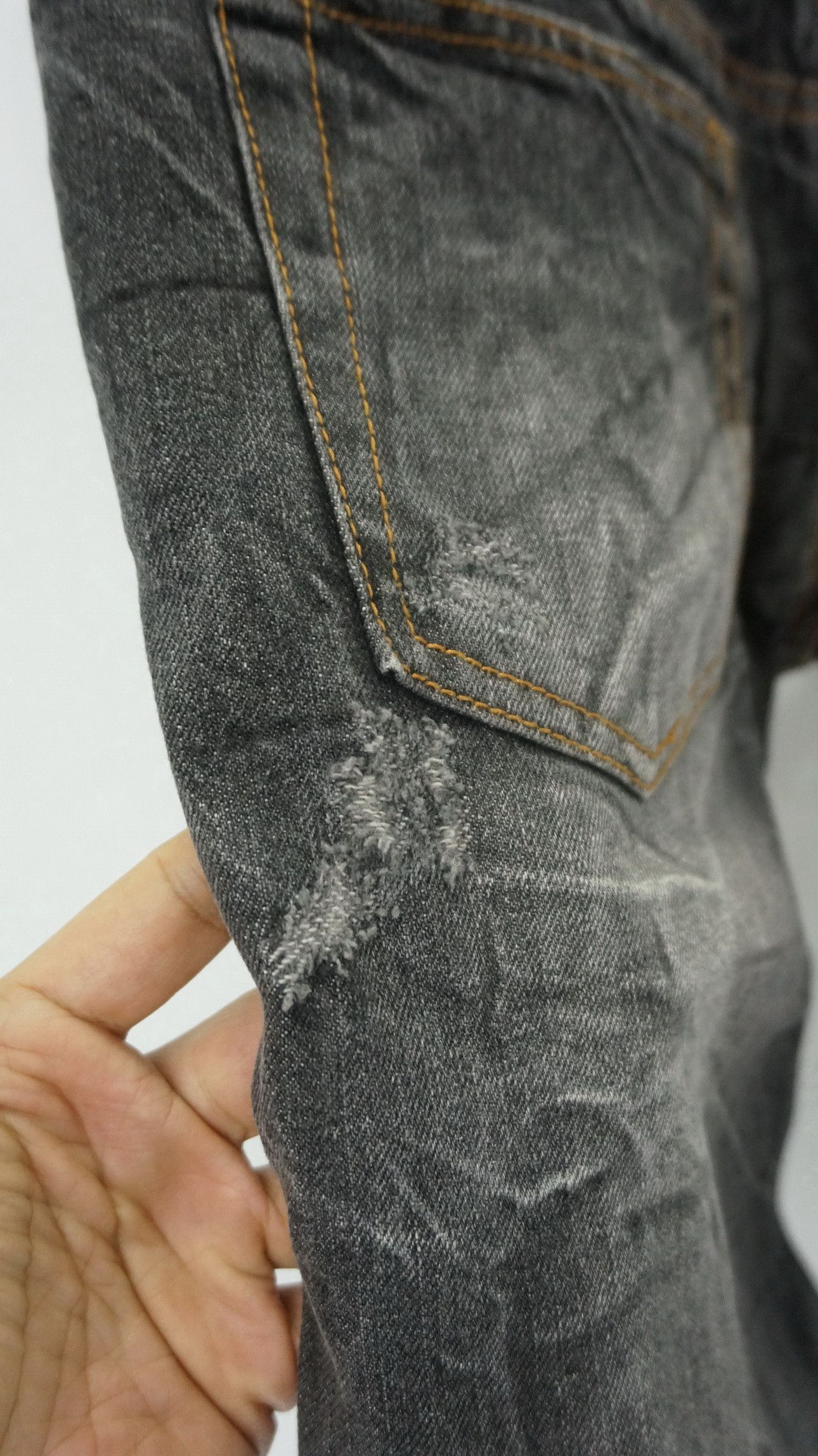 Japanese Brand 🔥 NYLAUS FADED Acid Distressed Double Waist Jeans Size US 30 / EU 46 - 8 Thumbnail