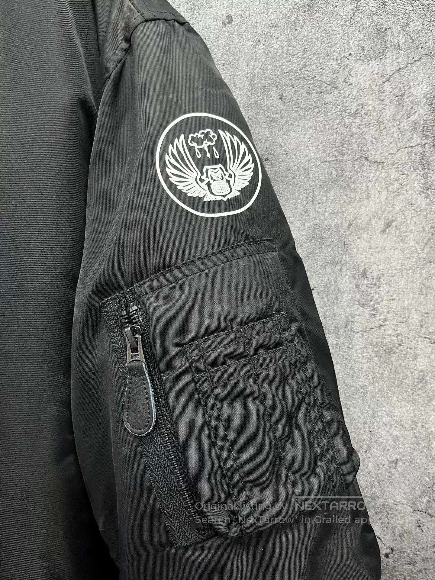 Bape MAX1 Black Shark Flight Jacket.