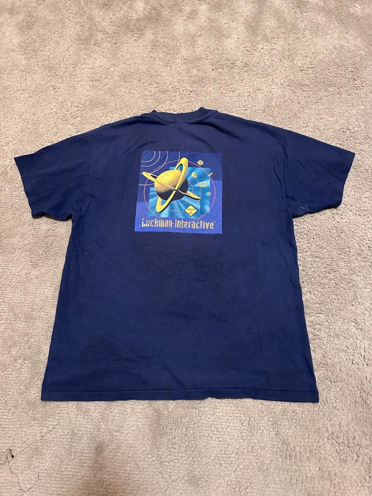 Fruit Of The Loom 90's LUCKMAN INTERACTIVE, INC. Graphic T-shirt SIZE XL Size US XL / EU 56 / 4 - 5 Thumbnail