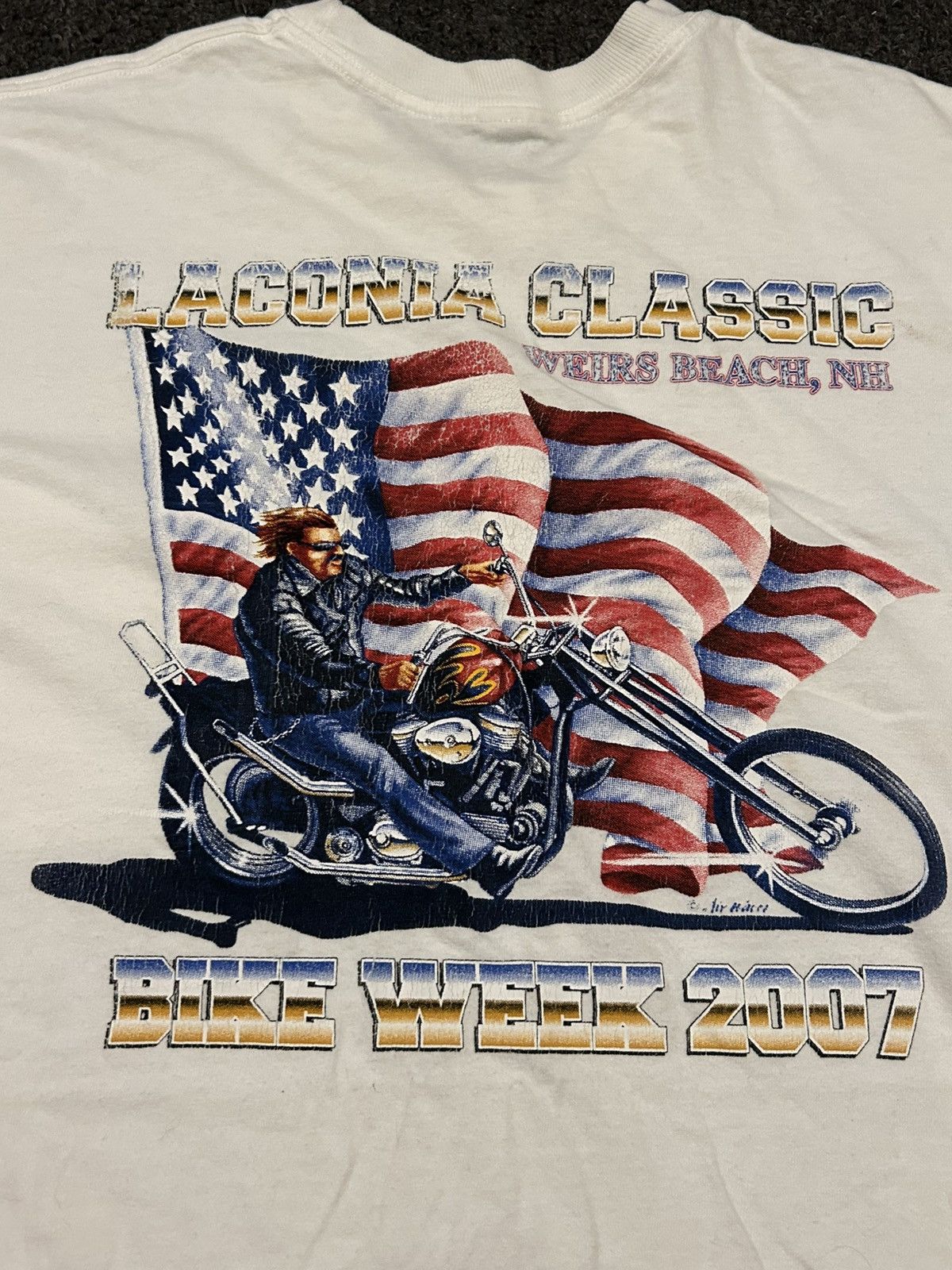 Other × Vintage White vintage Laconia classic bike week 2007 biker t Size US L / EU 52-54 / 3 - 1 Thumbnail