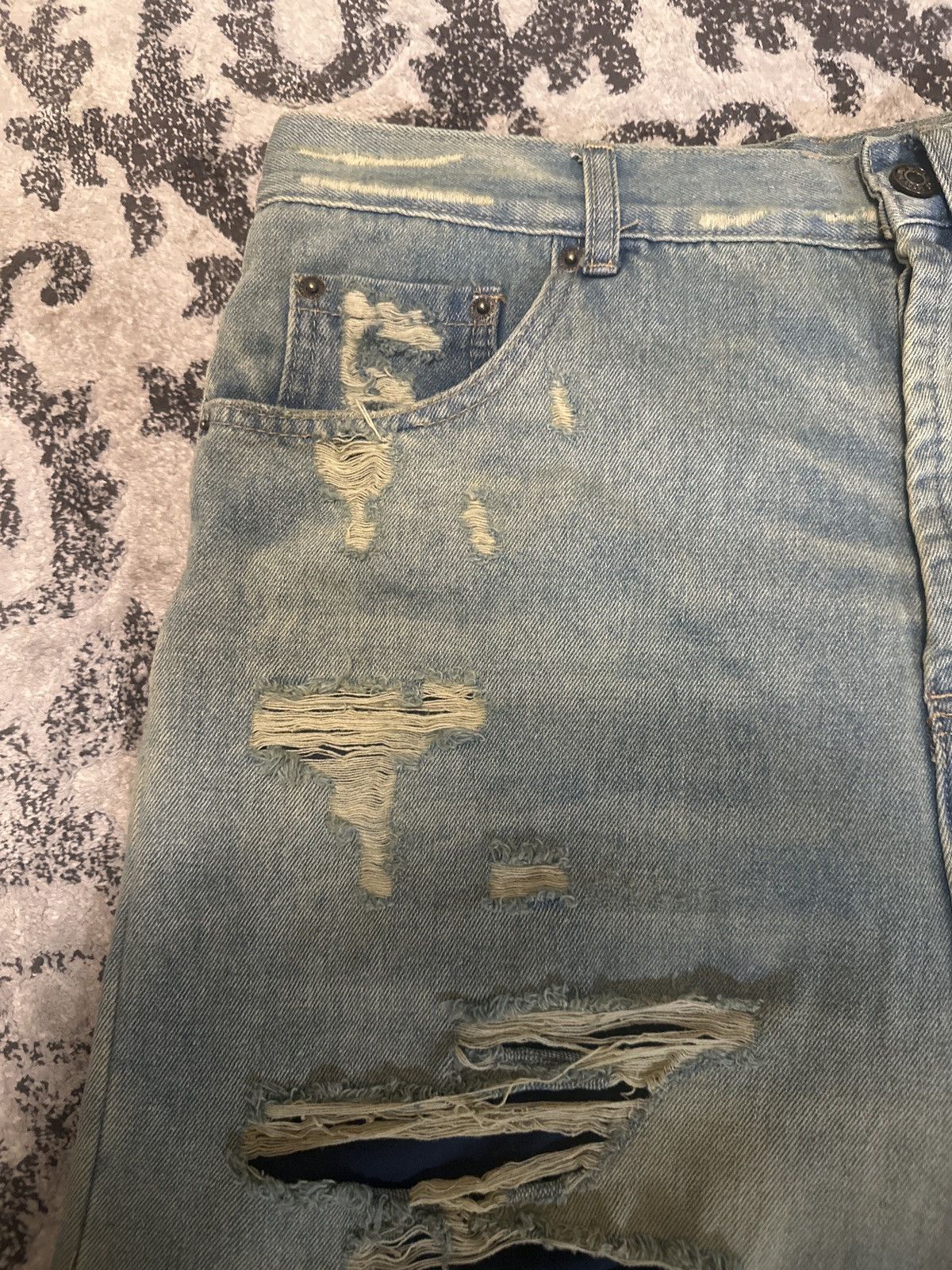 Japanese Brand Custom Ripped Layered Distressed Denim Pants Size US 34 / EU 50 - 4 Thumbnail