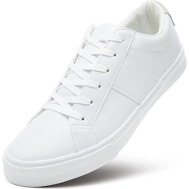 Other ZGR Men's Size 12 White Faux Leather Low Top Sneakers Size US 12 / EU 45 - 1 Thumbnail