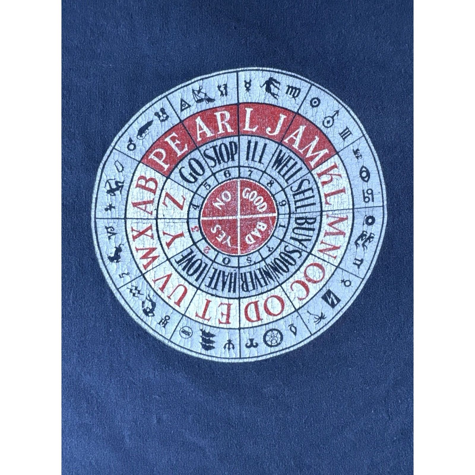 Vintage Vintage Pearl Jam Yield Tour Shirt Zodiac Wheel Eye Back Hit USA Shirt Mens L Blue 90s Band Music Cotton Short Sleeve Tee Size US L / EU 52-54 / 3 - 4 Thumbnail